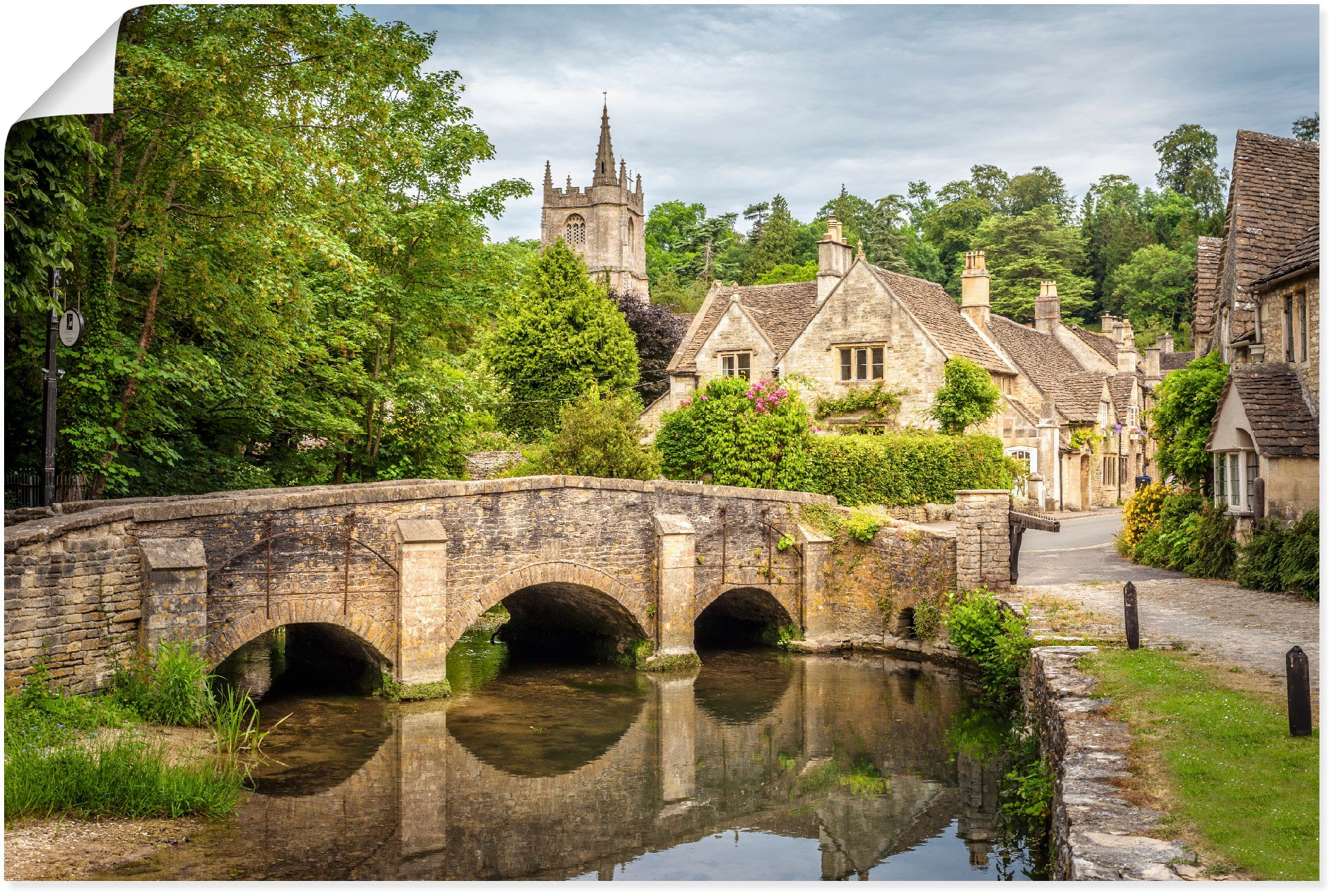 Image of Artland Poster "Dorf Castle Combe, Wiltshire, England" Brücken 1 Stk. tlg. ohne Rahmen