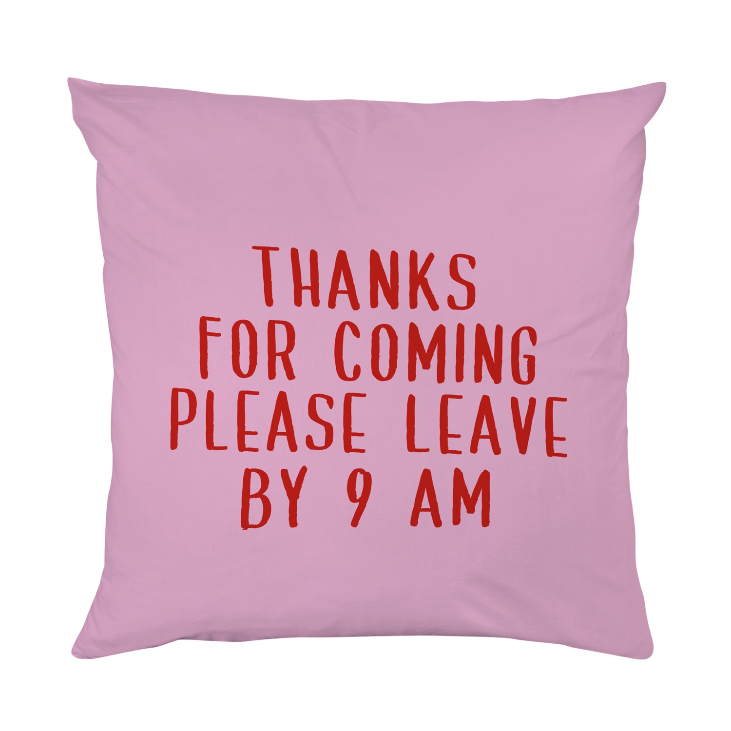 Image of queence Dekokissen "Please leave by 9AM" Beidseitig bedruckte Kissenhülle, Kissen 40x40cm, inkl. Reissverschluss