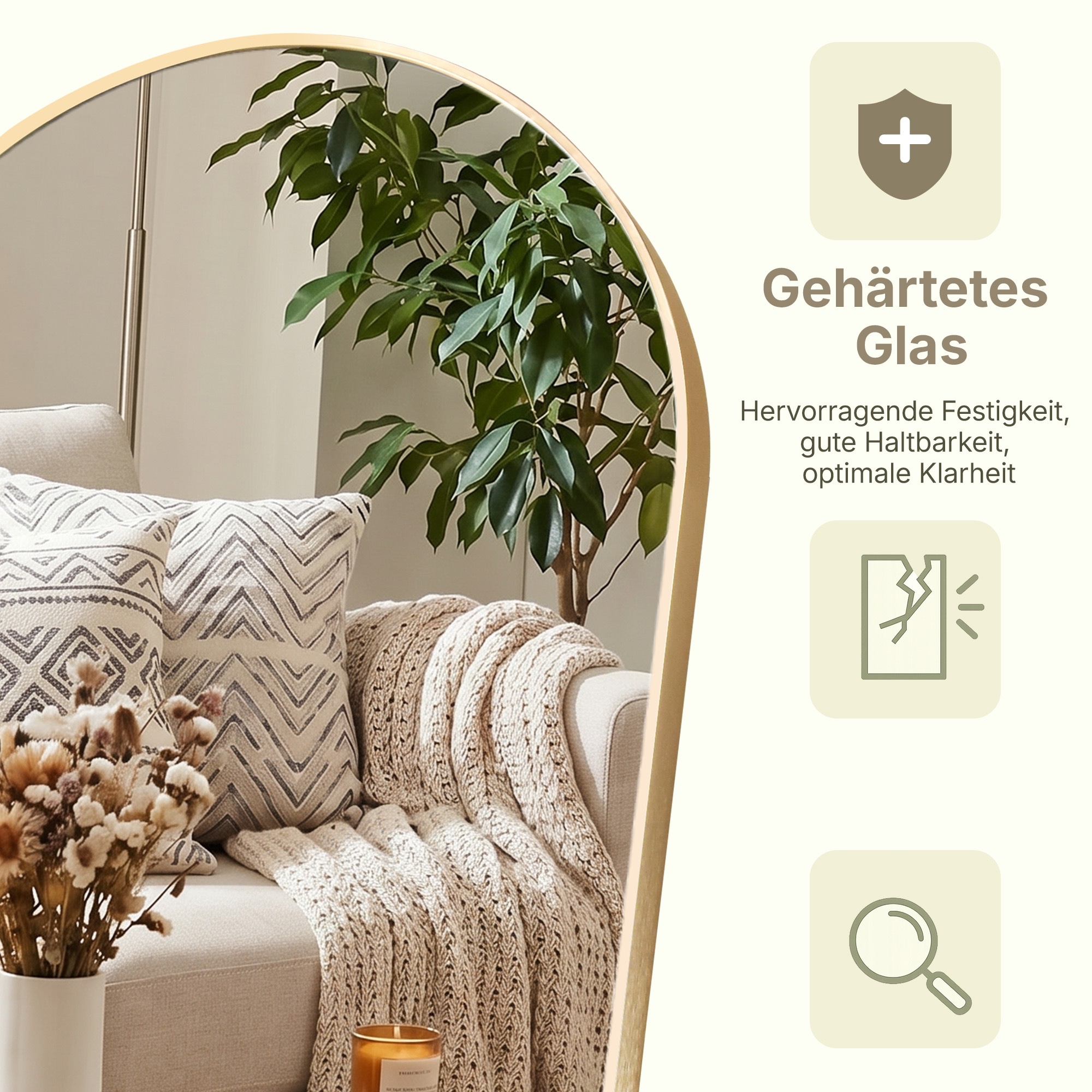 GOODproduct »Standspiegel Addrik, wahlweise in 2 Grössen 150x40cm oder 180x60cm« miroir corps entier avec verre de sécurité, en différentes couleurs