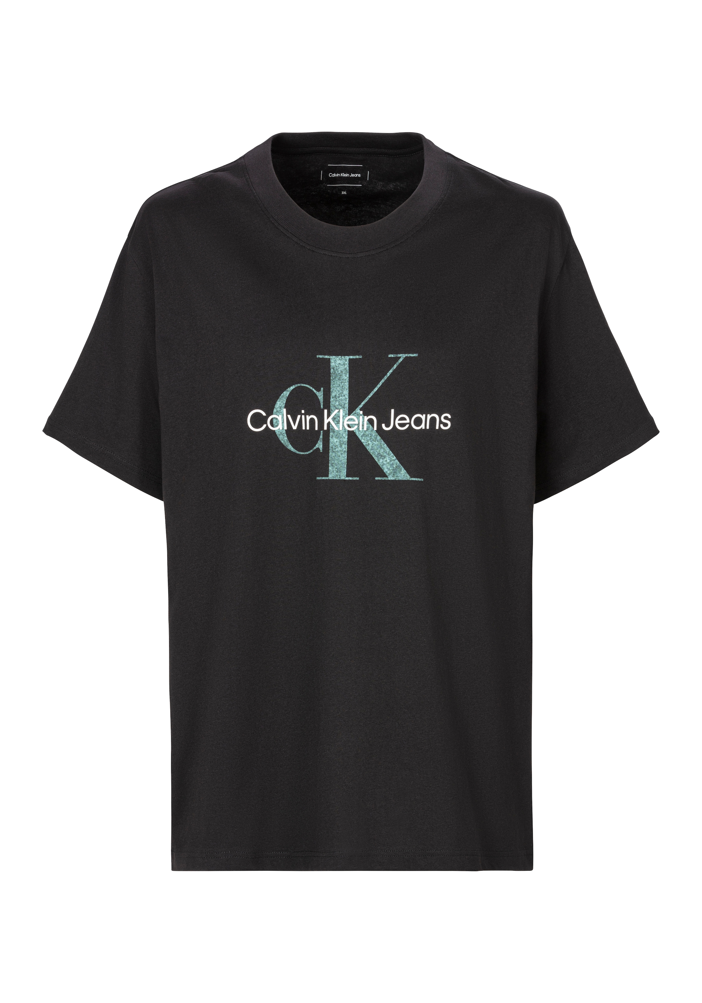 Calvin Klein Jeans Plus T-Shirt »PLUS TEXTURED MONOLOGO TEE«, mit Rundhalsausschnitt