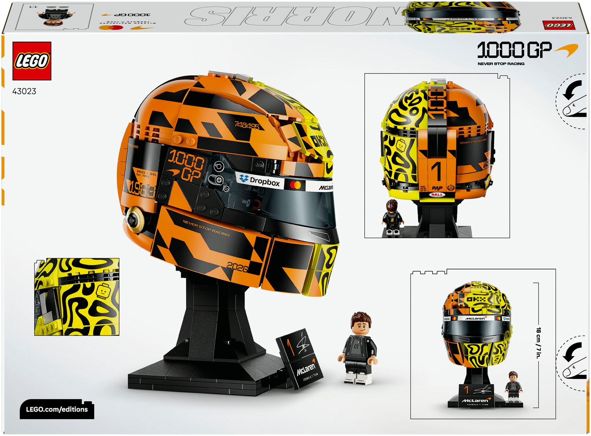 LEGO® Konstruktionsspielsteine »McLaren Mastercard F1® Team Lando Norris’ Helm (43023)« LEGO Editions Formular 1