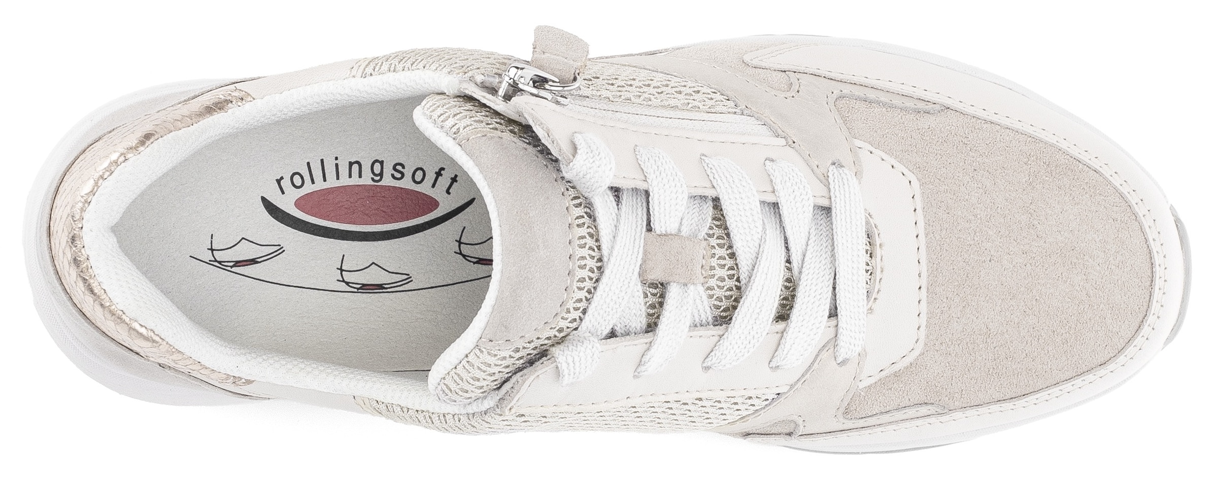 Gabor Rollingsoft Keilsneaker, mit OPTIFIT-Wechselfussbett, Freizeitschuh, Halbschuh, Schnürschuh