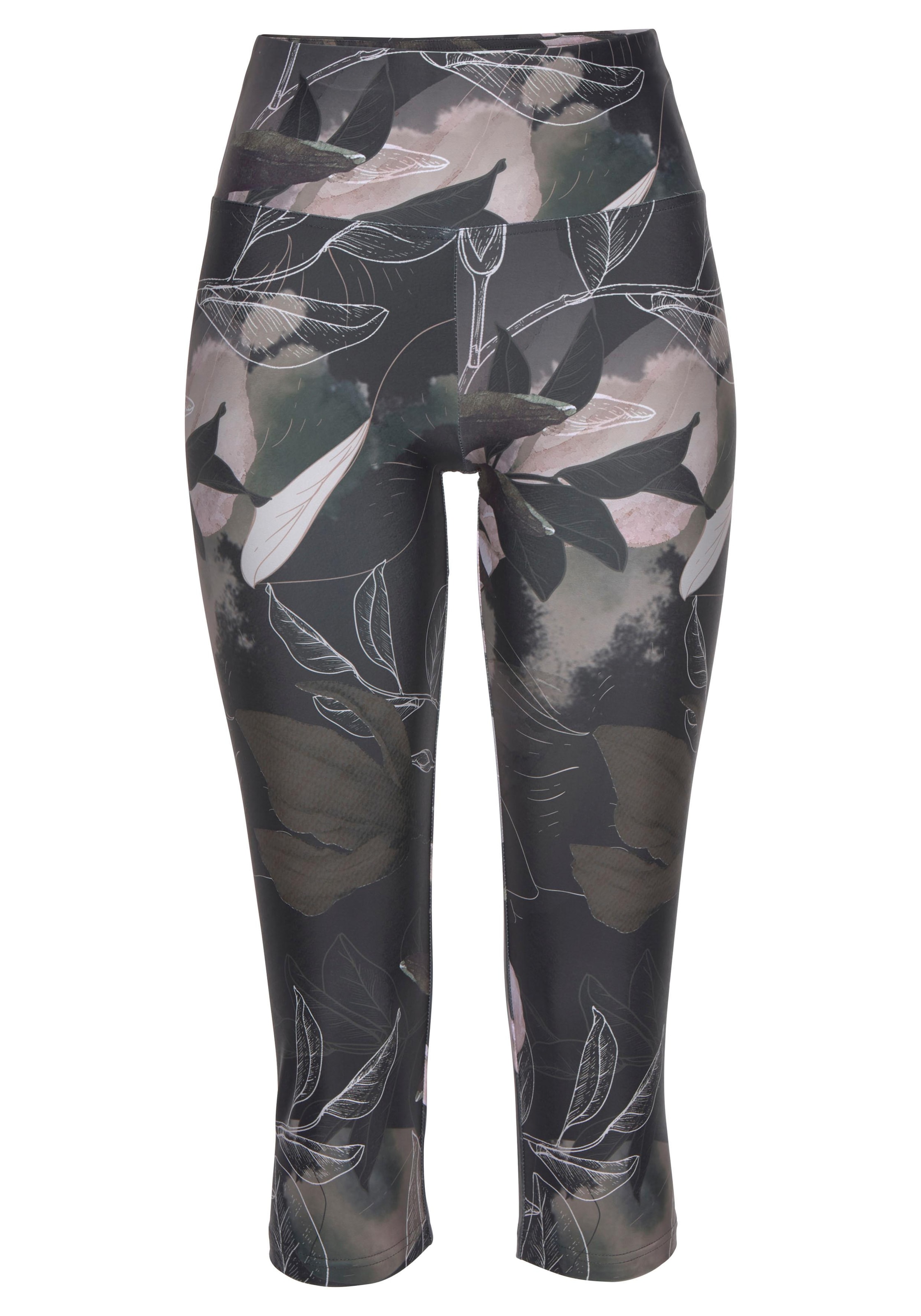 LASCANA ACTIVE Caprileggings »Tropical«, mit abstraktem Blumenprint, Loungewear