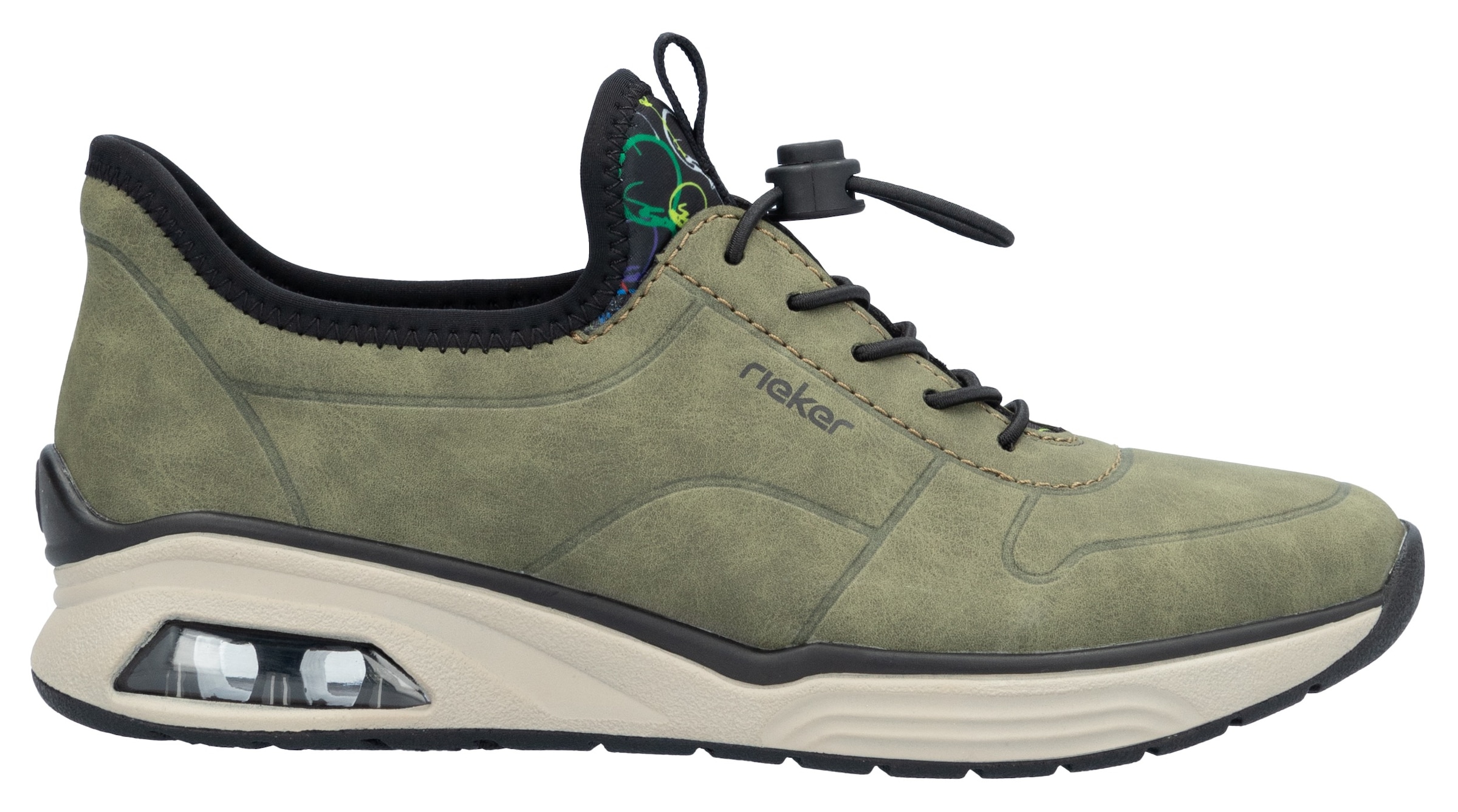 Rieker Slip-On Sneaker, Schlupfschuh, Halbschuh, Freizeitschuh mit elastischem Einstieg