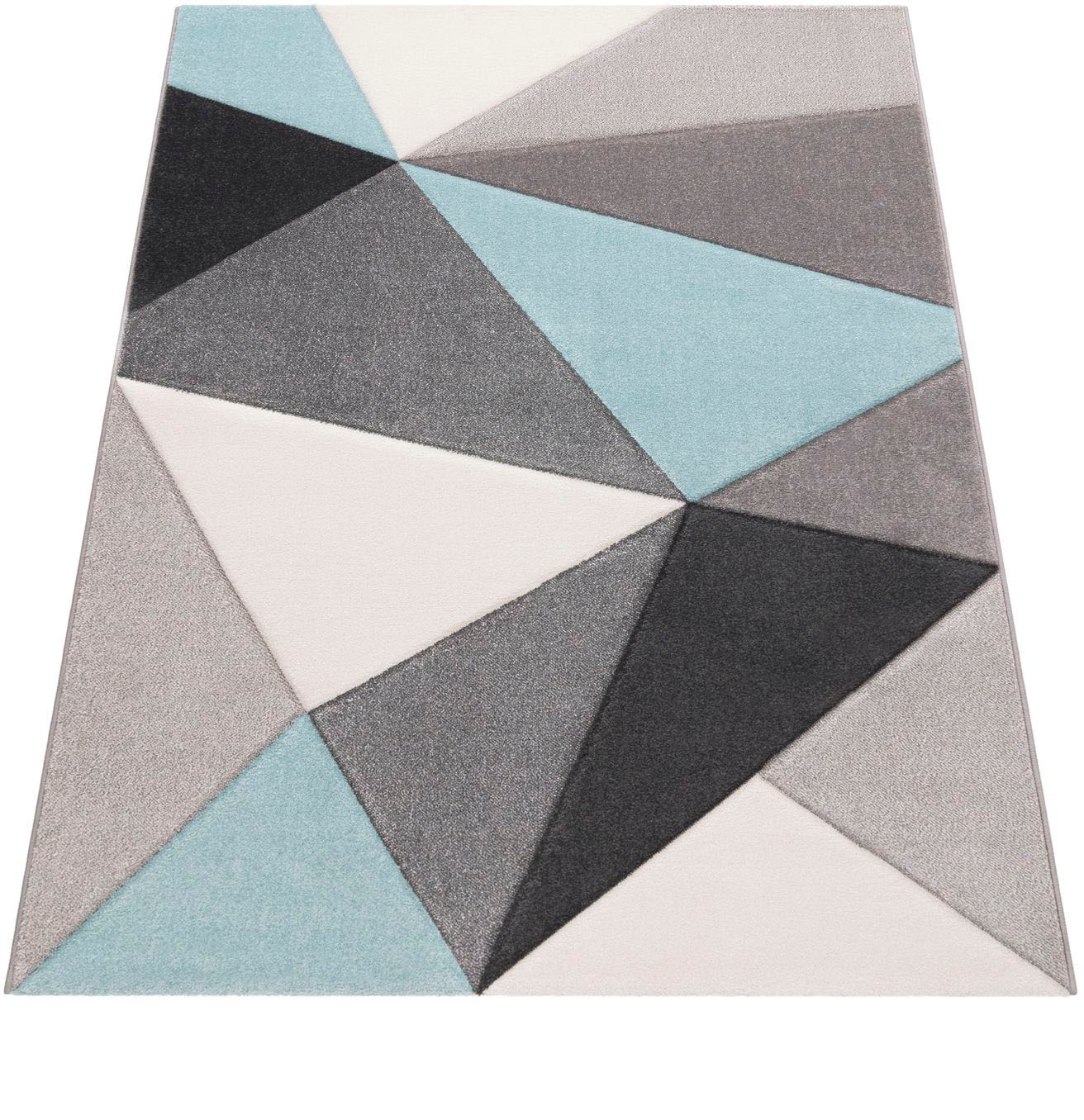 Image of Paco Home Teppich "Lara 237" rechteckig 16 mm Höhe Kurzflor, modernes geometrisches Design, mit Konturenschnitt