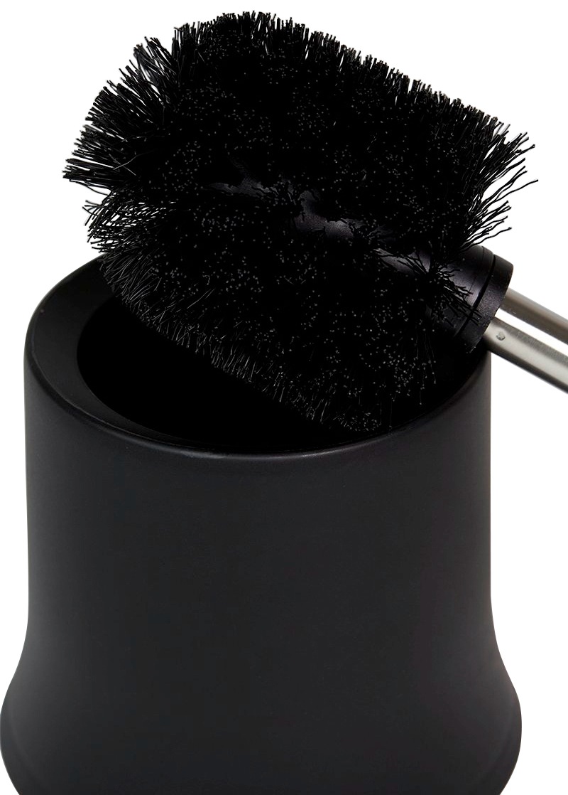 WENKO WC-Garnitur »Basic Schwarz«, Set, 1 St., aus Polypropylen-Edelstahl-Kunststoff, schwarz