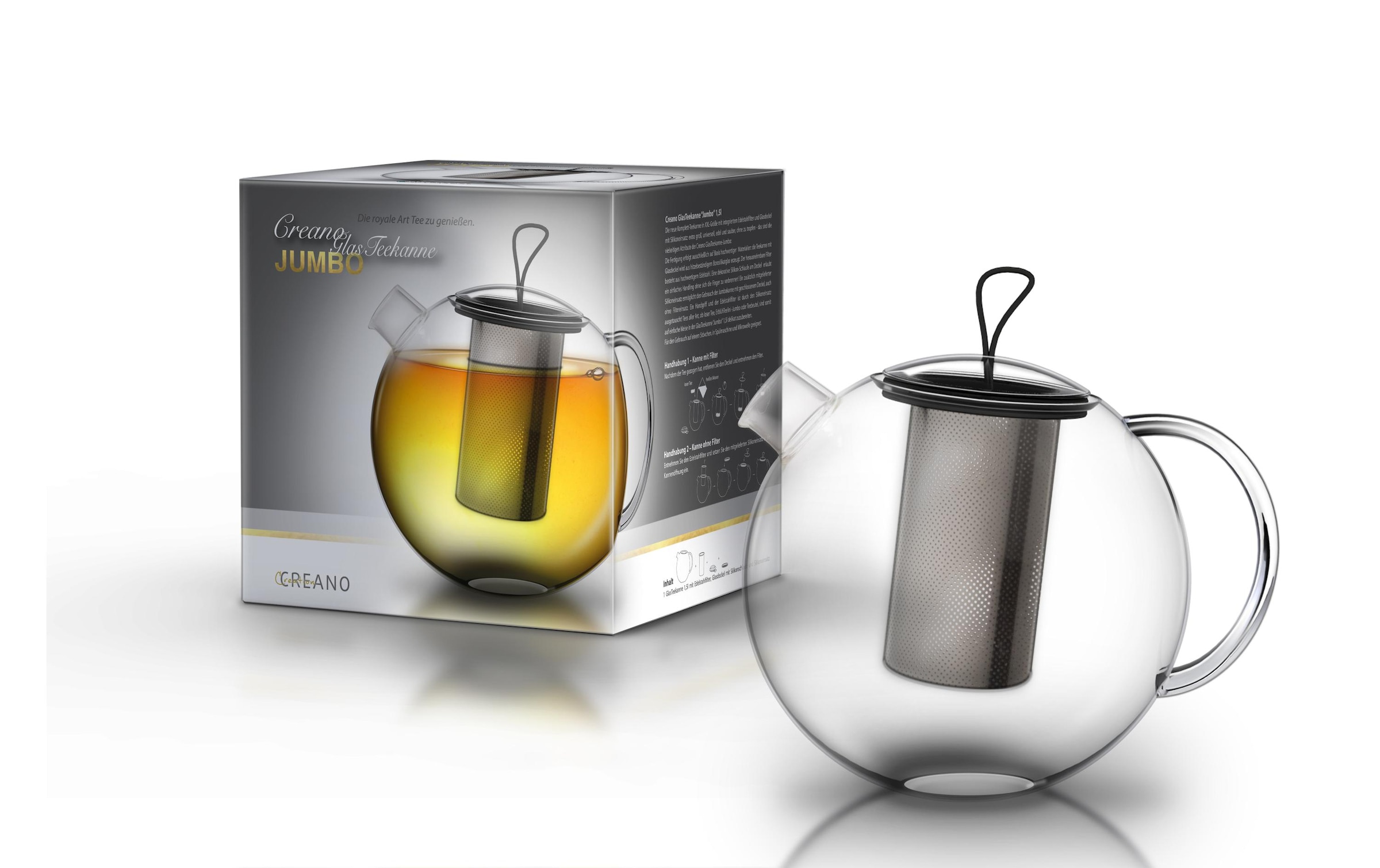 Creano Teekanne »44317 l, Transparent«, 1,5 l