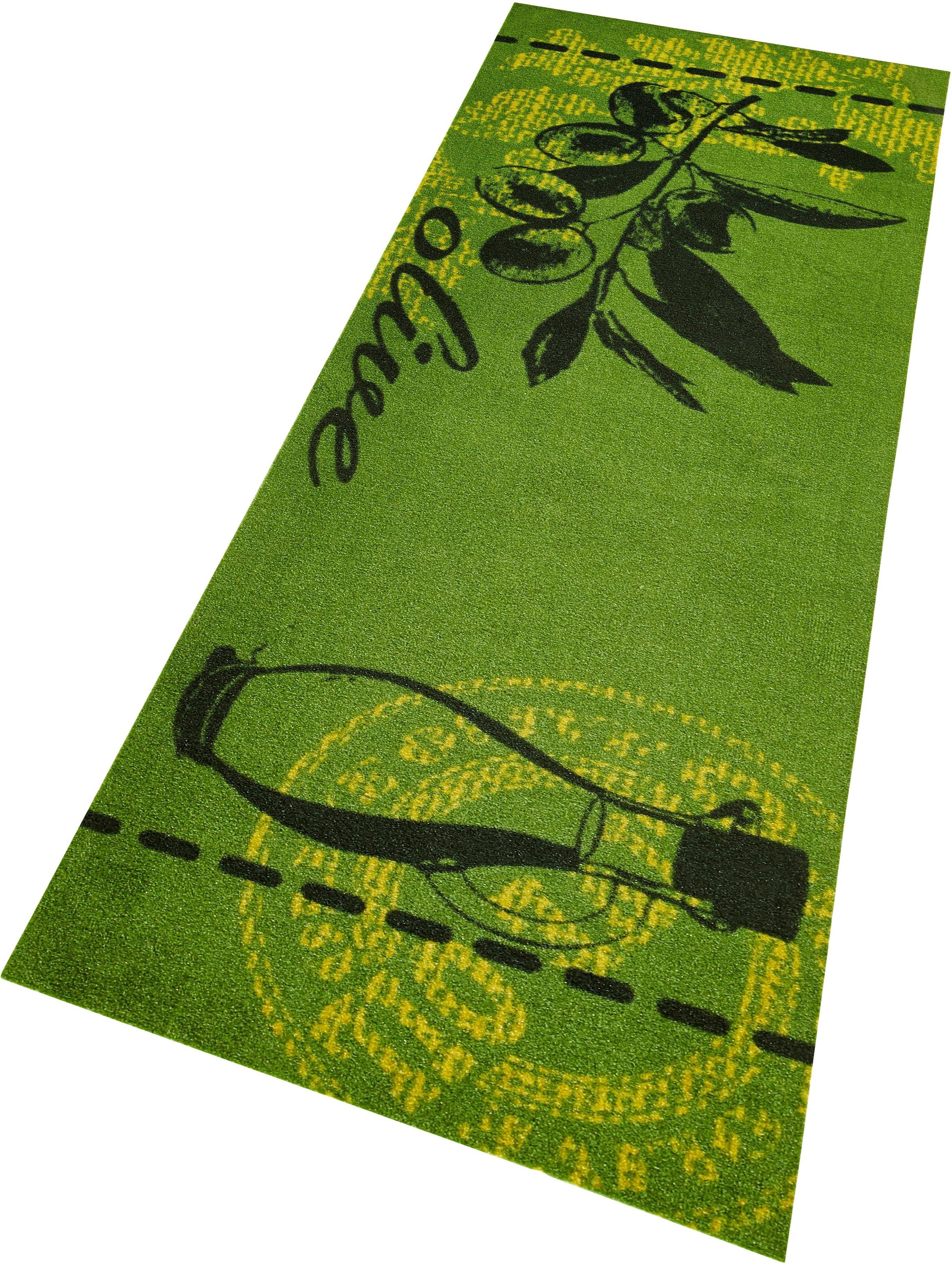 Image of Zala Living Küchenläufer »Olive«, rechteckig, 5 mm Höhe, Kurzflor, rutschfest, Mediterranes Design, Teppich-Läufer, Waschbar, Robust, Pflegeleicht, Küche, Kräftige Farben bei Ackermann Versand Schweiz