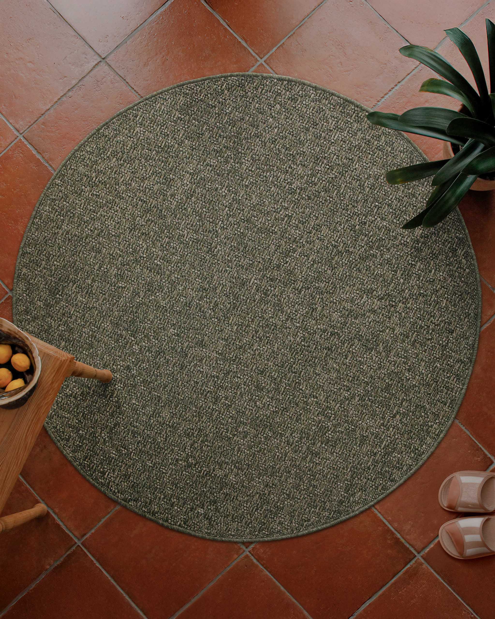 Wecon home Teppich »Miami South Beach« rund 5 mm Höhe In- & Outdoor Teppich, wetterfest, kariert, Balkon, pflegeleicht