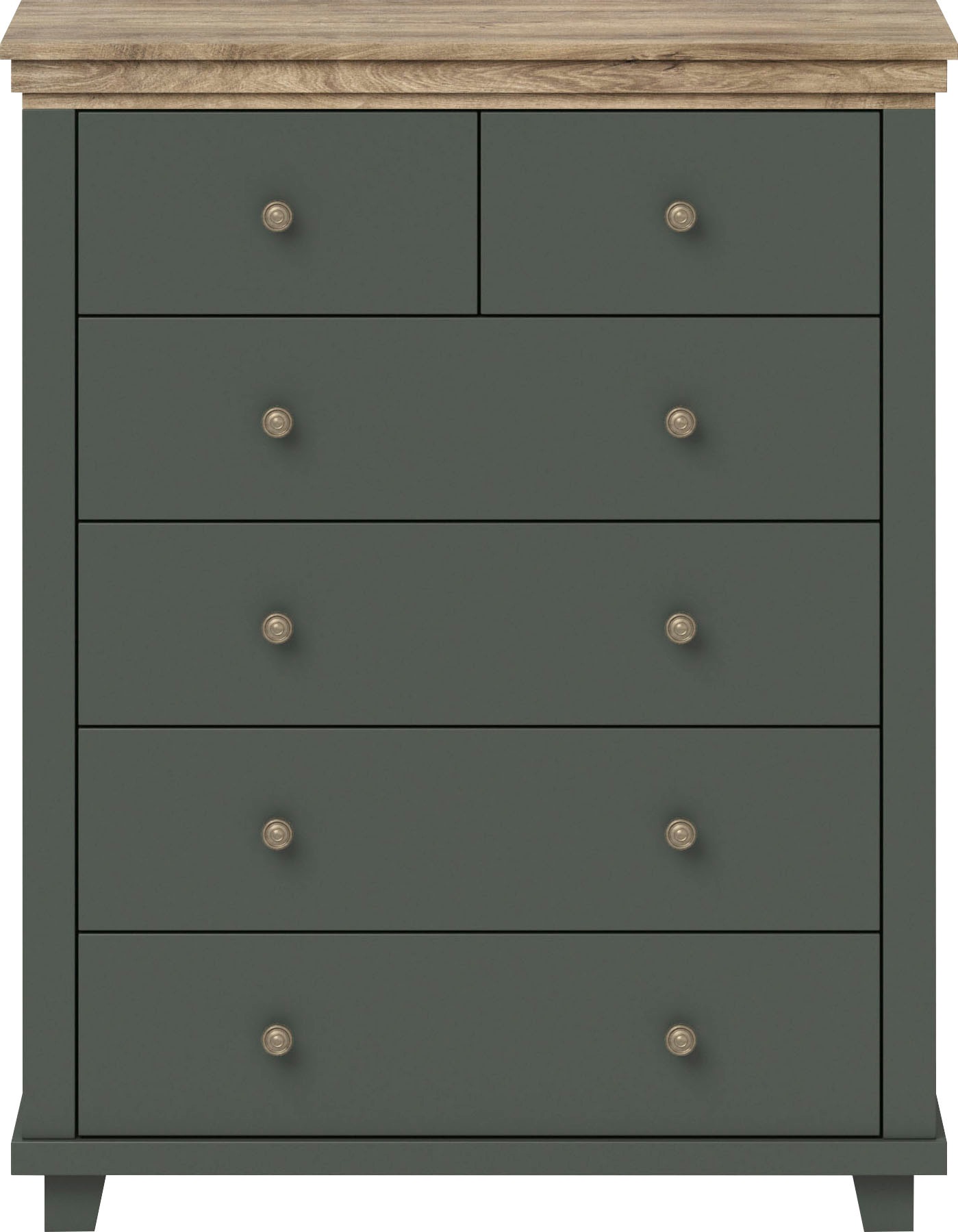 Home affaire Schubkastenkommode "Evora mit 6 Schubladen, viel Stauraum, 90x42x112,5 cm (BxTxH) FSC" Kommode mit MDF-Applikationen, Landhausstil, passende Ergänzung