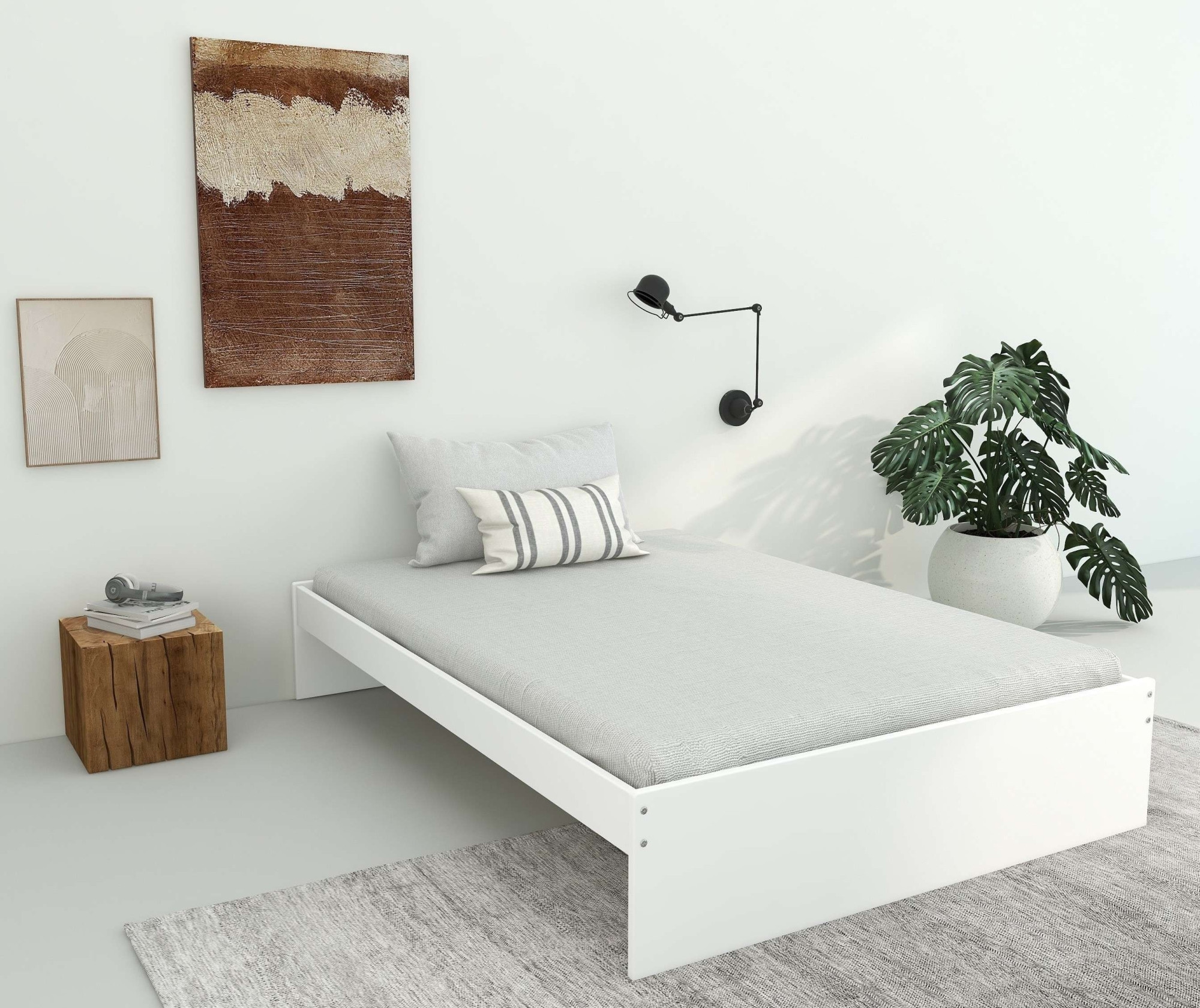 OTTO home Bett »Magdala«, (Breite/ Belastbarkeit: 120cm/200 KG, 90cm/ 100KG), aus MDF, Breite Liegefläche 140 cm, Bettkasten optional