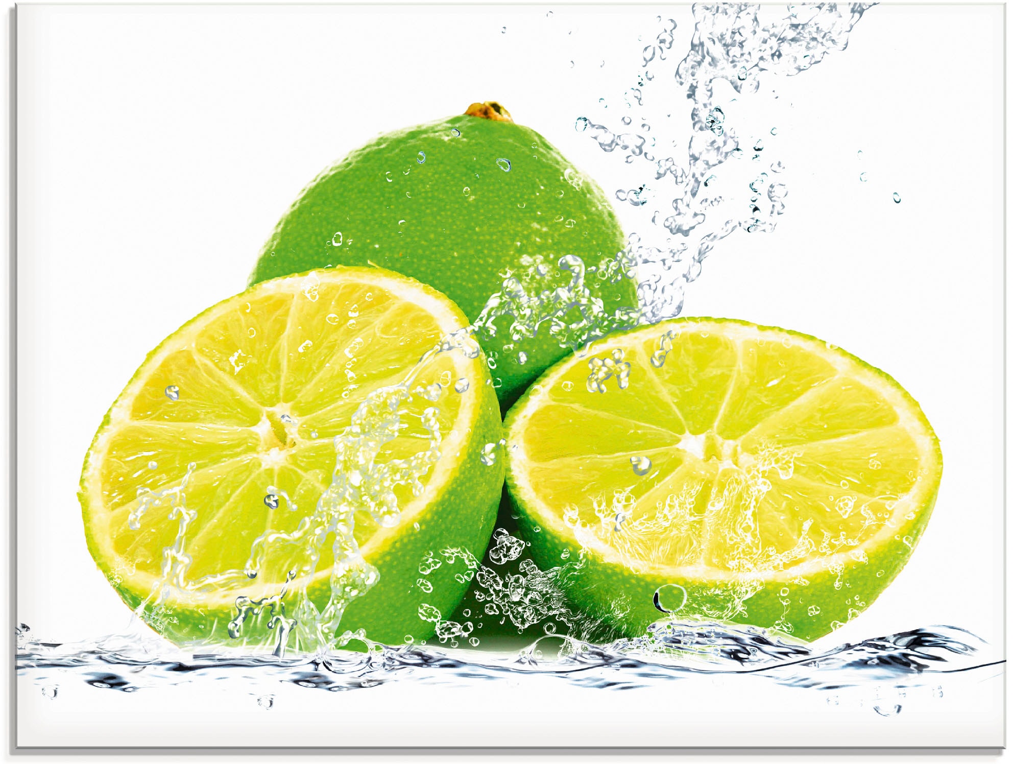 Image of Artland Glasbild "Limette mit Spritzwasser" Lebensmittel 1 Stk. tlg. in verschiedenen Grössen