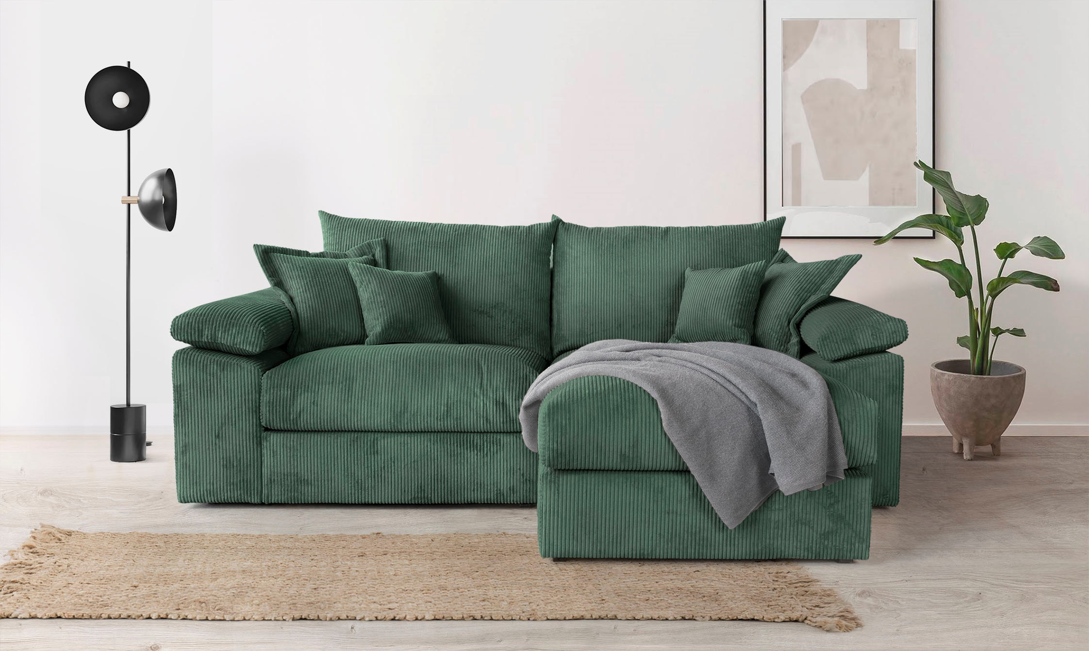 Home affaire Ecksofa »Soft&Cosy XL L-Form - Breite 246 cm«, Mega-Sofa, in Cord, Federkern-Polsterung