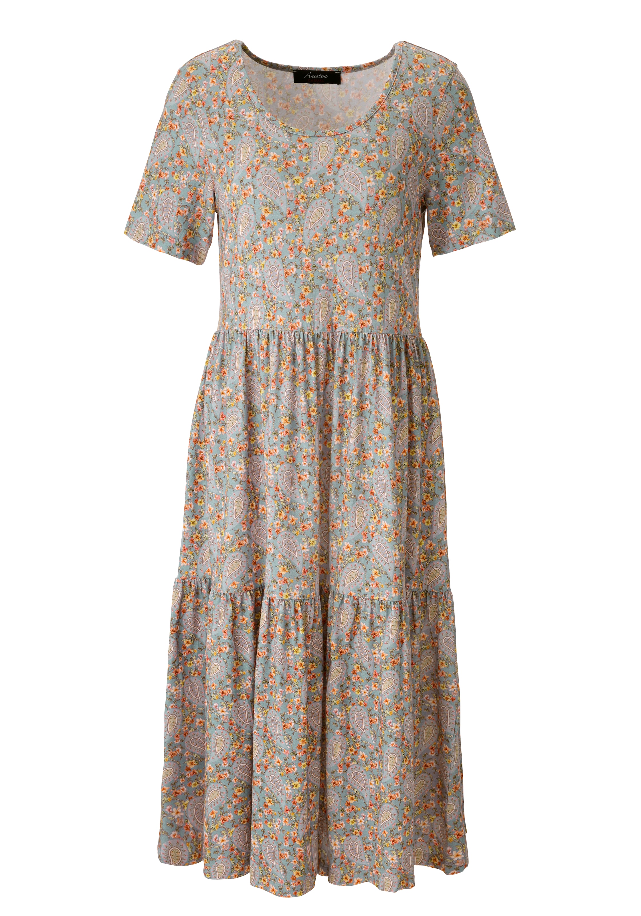 Aniston CASUAL Robe d'été mit romantischem Blumendruck und Paisley-Muster - NEUE KOLLEKTION