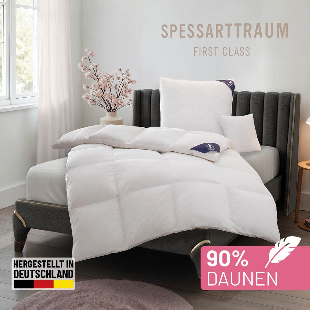 Image of SPESSARTTRAUM Daunenbettdecke "First Class 90% Daunen, Bettdecke 135x200 cm & weitere Grössen" extrawarm Füllung 90Daunen10FedernKlasse1Downpasszertifiziert 1 Stk. tlg. 5 Wärmeklassen & 6 Grössen, Bestseller, Made in Green