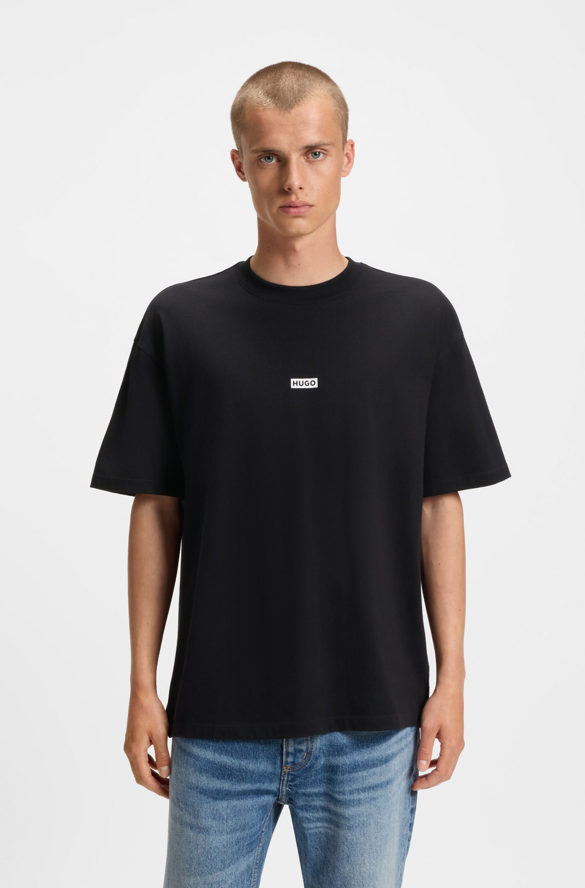 HUGO T-shirt »Nalono« mit Logodruck, Oversized Look mit Backprint