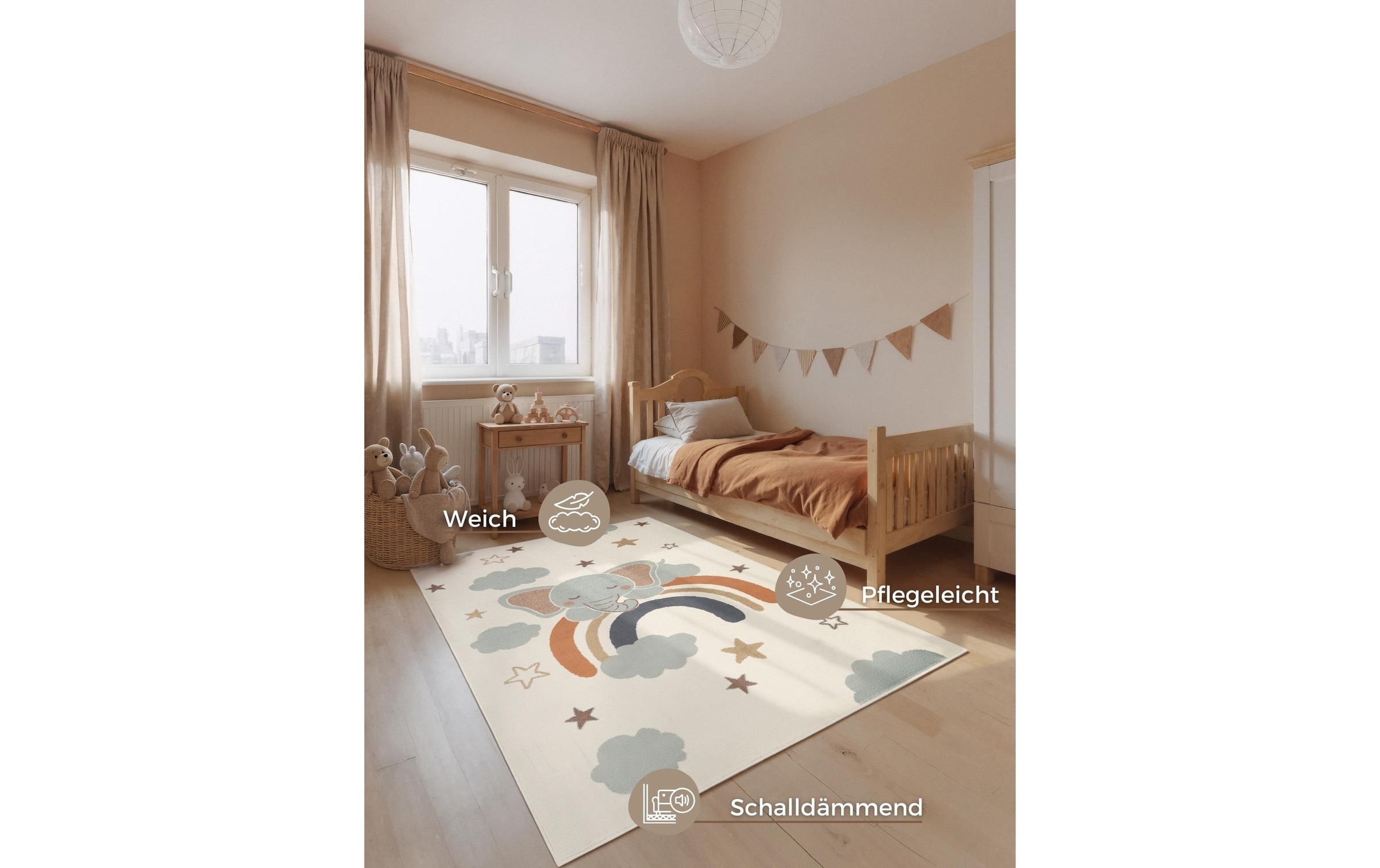 HANSE Home Kinderteppich »Dreamy Jumbo« rechteckig 10 mm Höhe Pflegeleicht, Weich, Kinderzimmer, Spielteppich, Spielunterlage