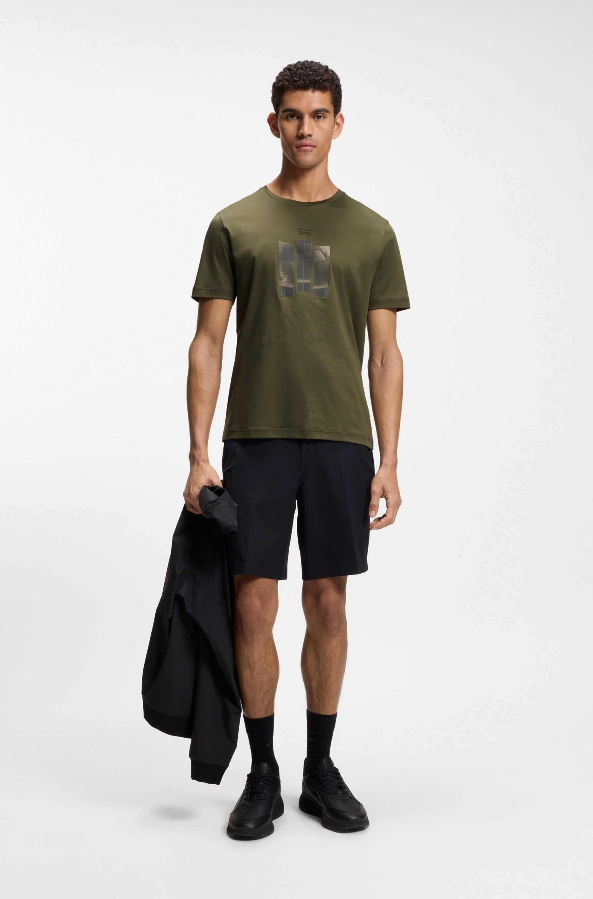 BOSS GREEN T-shirt »Porsche Spirit 70 Capsule Collection« Premium Herrenmode Innovative Geruchskontroll-Technologie HEIQ MINT