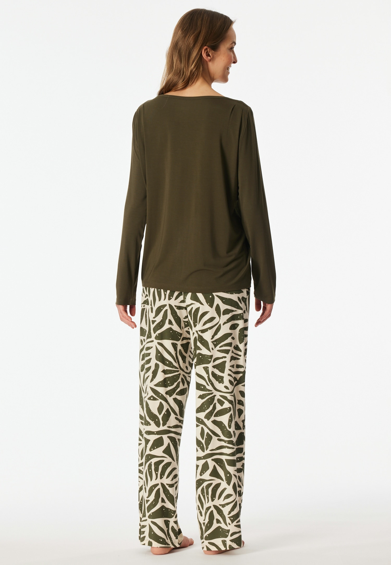 Schiesser Schlafanzug »Selected Premium« 2 mit U-Boot-Ausschnitt, langen Ärmeln