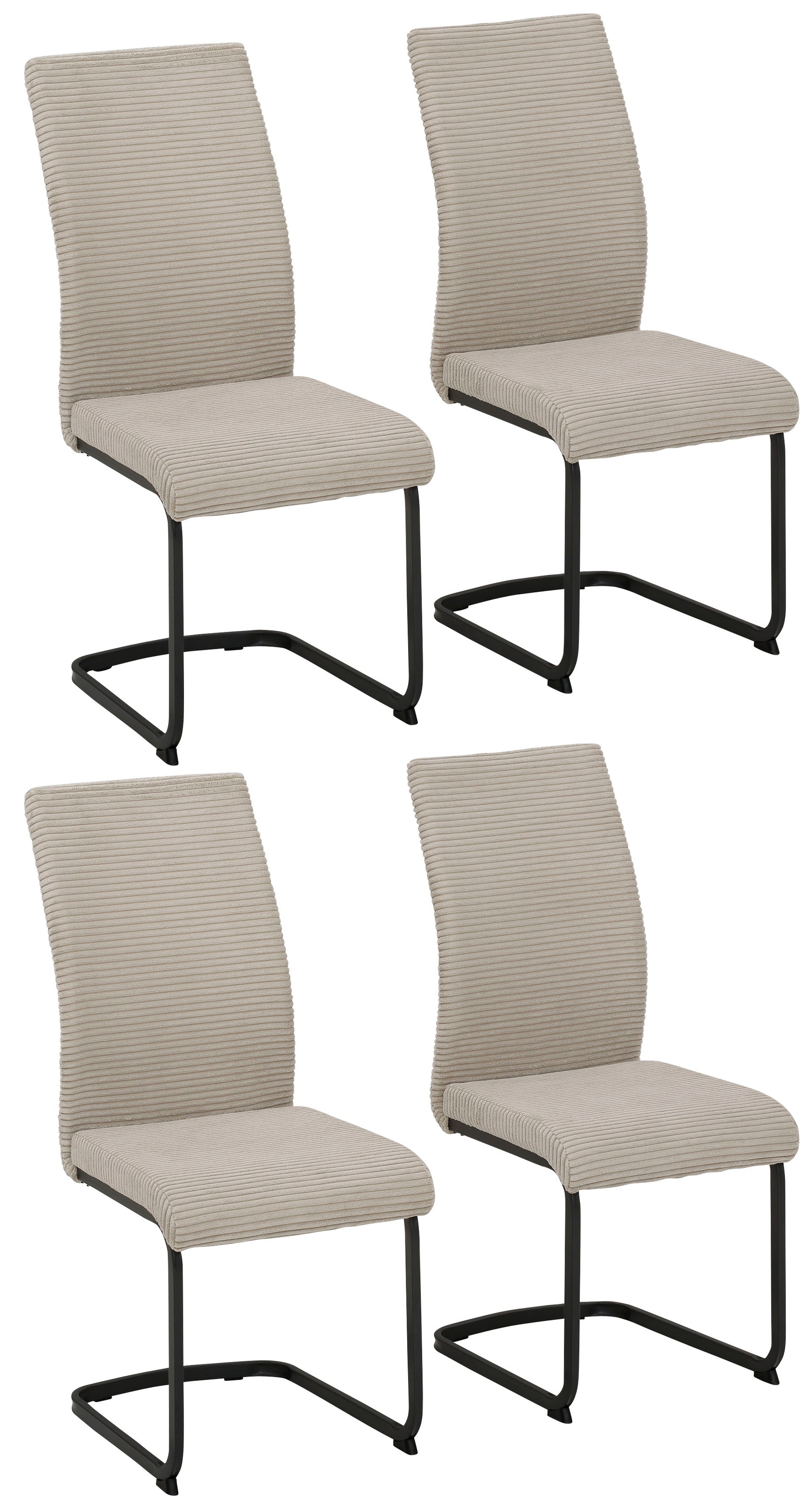 Home affaire Esszimmerstuhl »KATRIN II, Freischwinger«, (Set), 4 St., Bezug Cordstoff