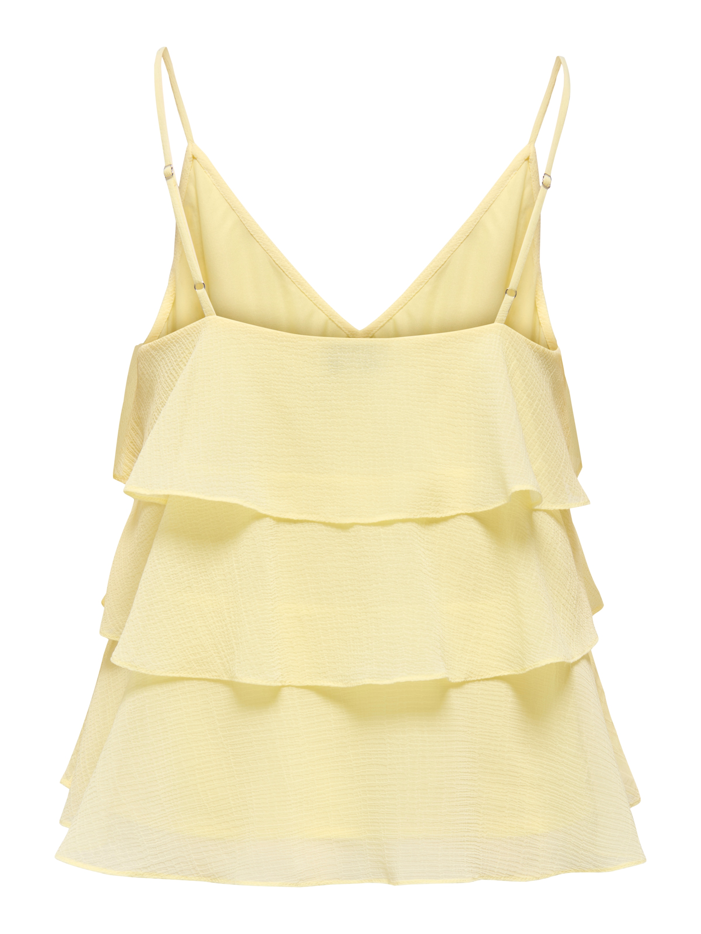 ONLY Top à bretelles »ONLLINN LIFE FLOUNCE SINGLET WVN NOOS« fibre synthétique, coupe régulière