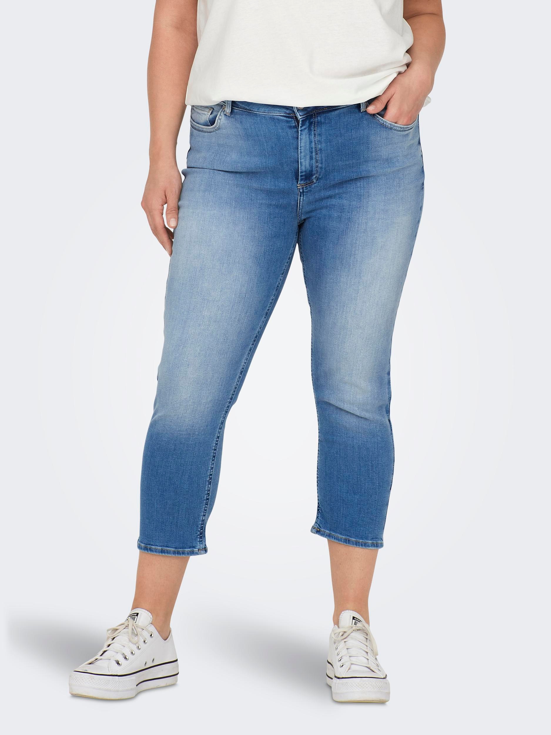 Image of ONLY CARMAKOMA Caprijeans "CARWILLY REG CAPRI" Baumwollmischung, regular fit
