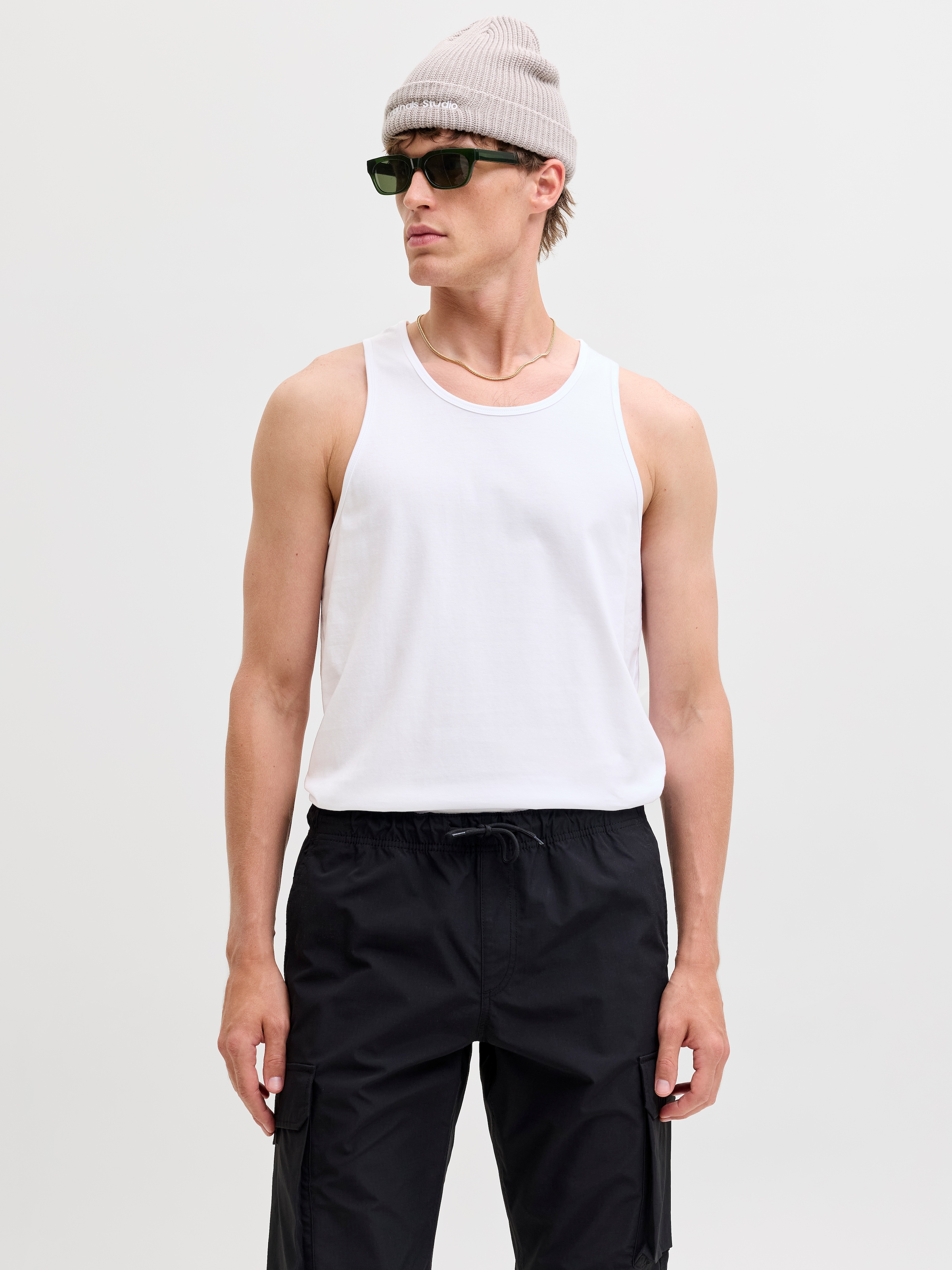 Image of Jack & Jones Muscleshirt "JJEORGANIC BASIC TANKTOP NOOS" Baumwolle, Rundhalsausschnitt