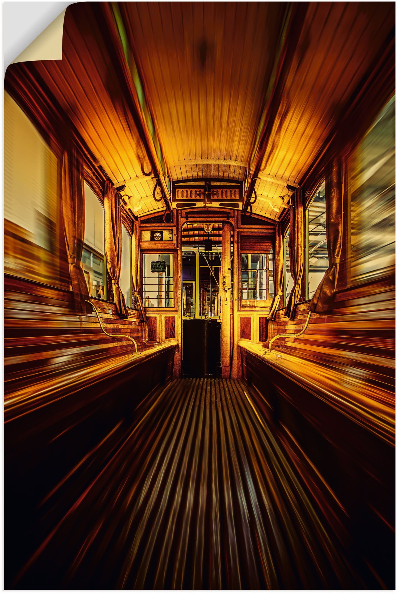 Image of Artland Wandbild »alte Strassenbahn von Innen«, Zugbilder, (1 St.), in vielen Grössen & Produktarten - Alubild / Outdoorbild für den Aussenbereich, Leinwandbild, Poster, Wandaufkleber / Wandtattoo auch für Badezimmer geeignet bei Ackermann Versand Schweiz