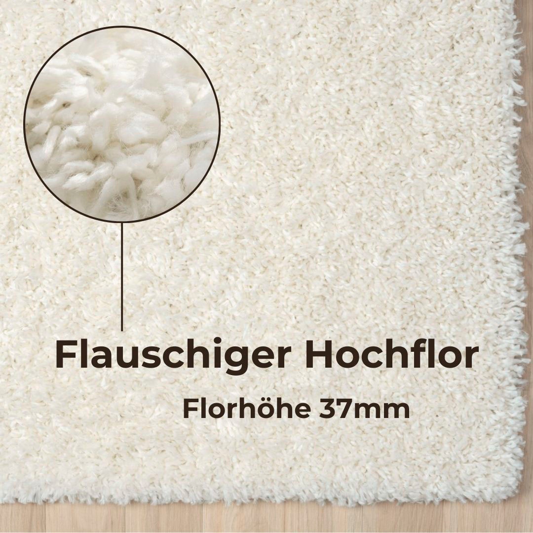 GOODproduct Tapis »Banji« Rectangulaire 37 mm Höhe Uni Farben, weich und flauschig, auch als Läufer & in rund erhältlich