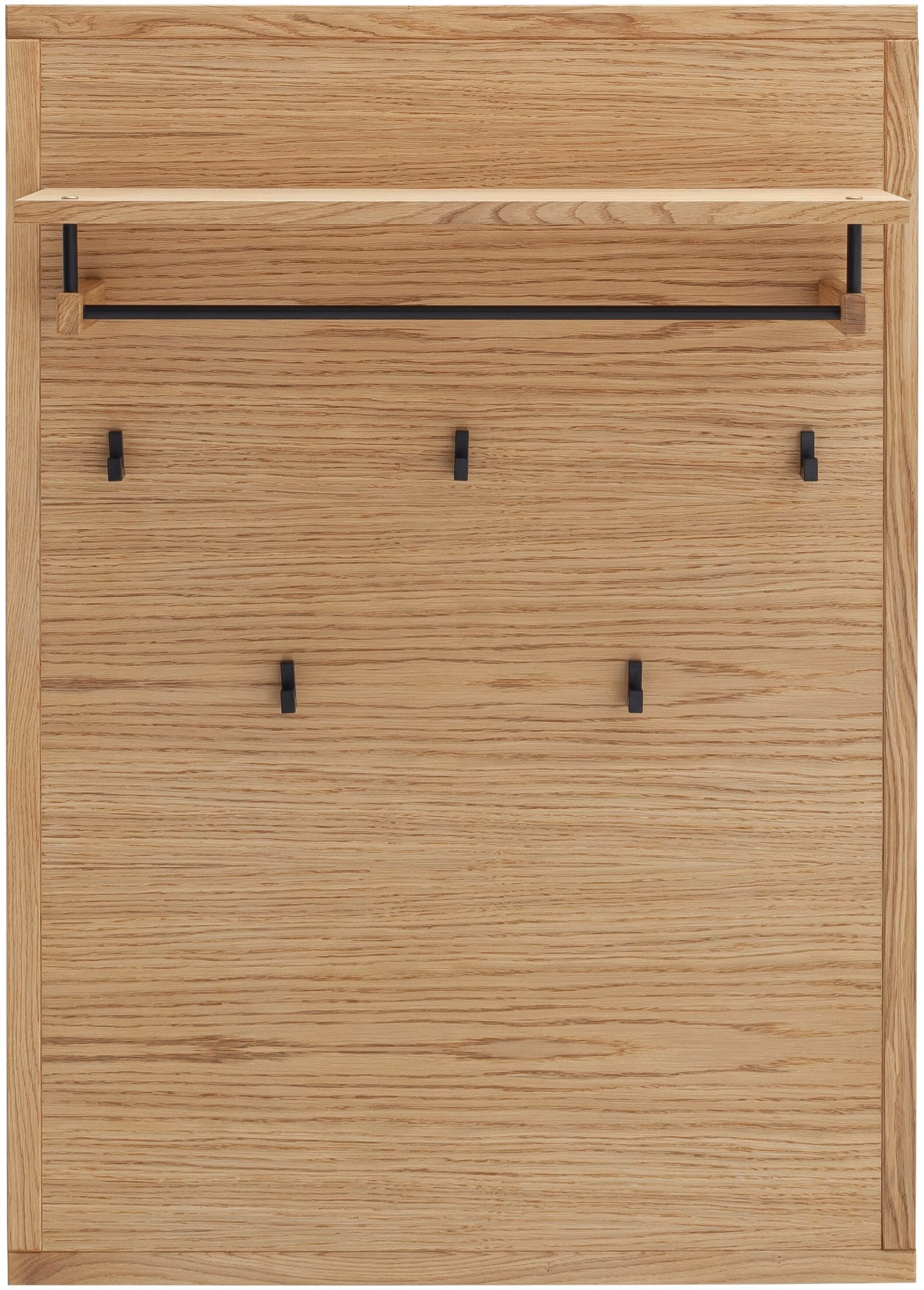 MCA living Garderobenpaneel »Araya Garderobenpaneel, Wandpaneel, Flurgarderobe, Breite 79 cm« Set, 1 Stück, 1 Stk. tlg. Aufhänger,Paneel,Kleiderstange,Wandregal,5x Kleiderhaken,FSC-mi