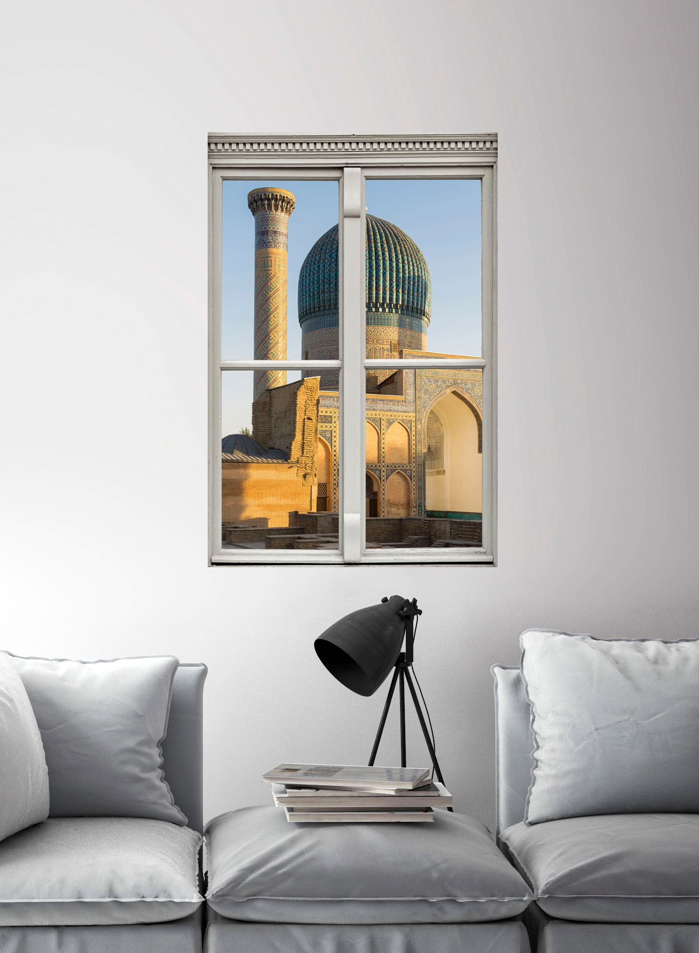 queence Wandsticker »Palast«, Wandsticker, Wandbild, selbstklebend, 3D, Fenster