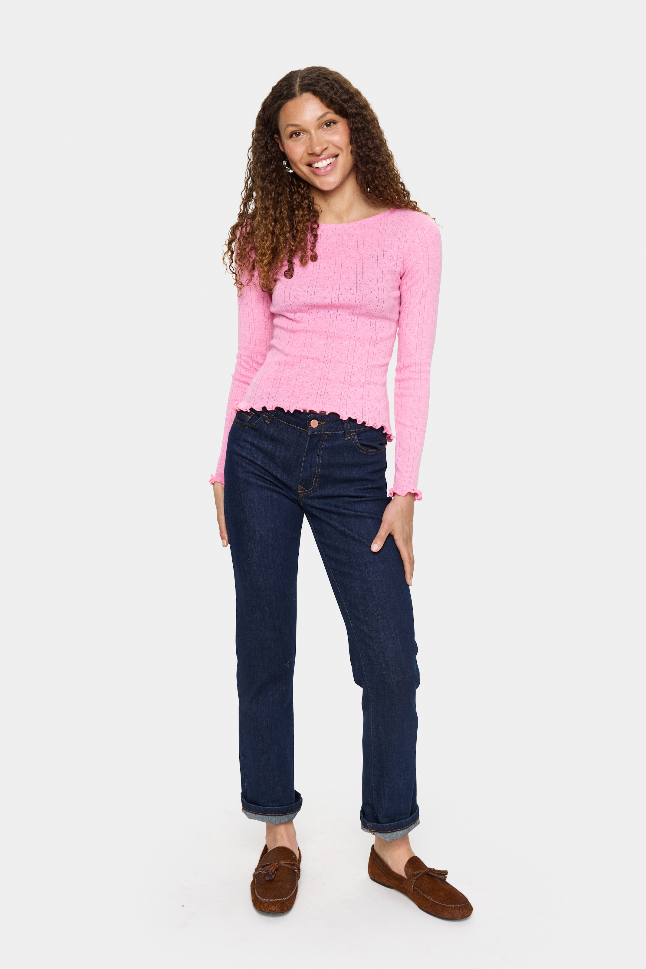 Saint Tropez Langarmshirt »GruSZ«, gewellter Saum