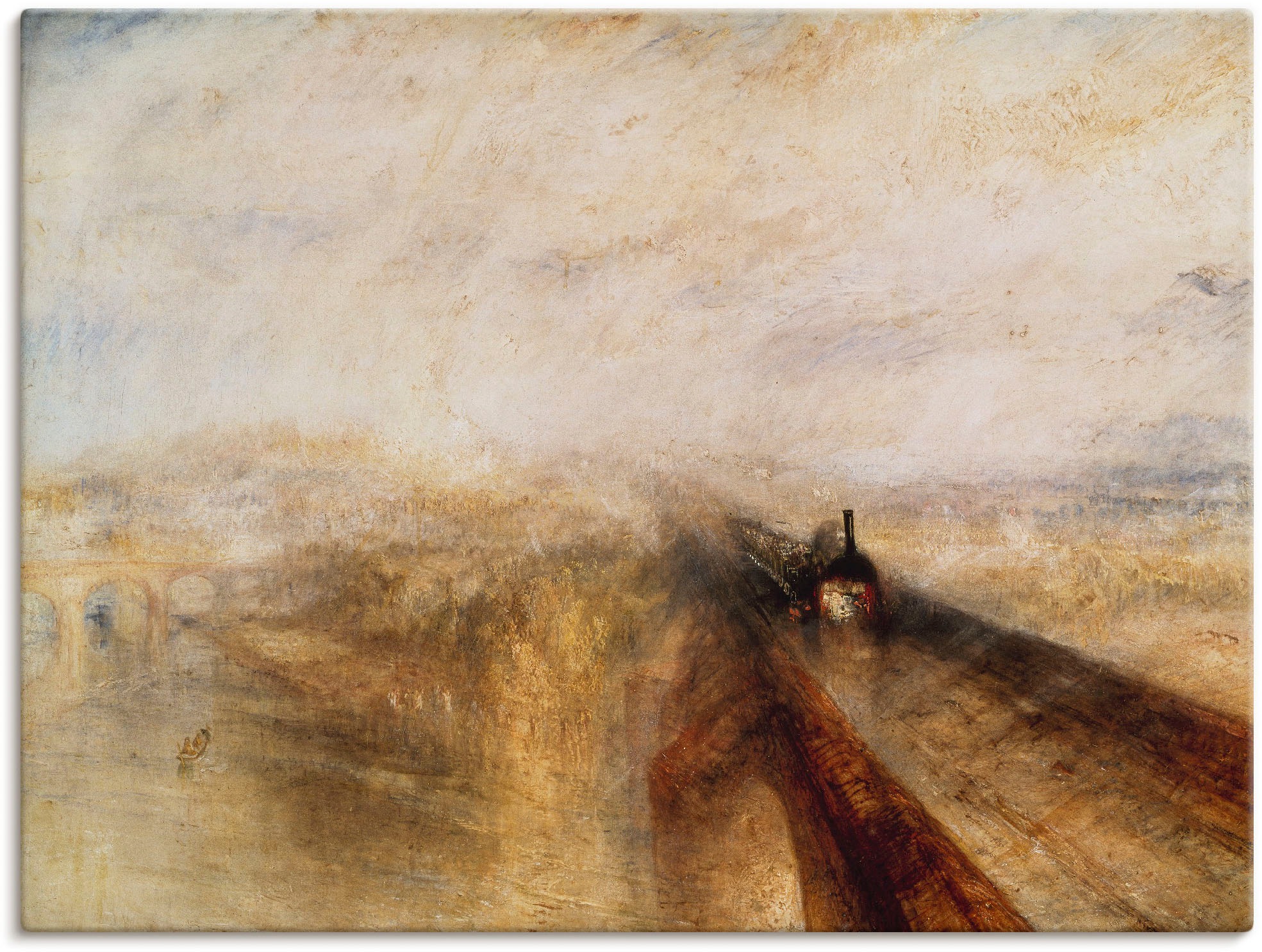 Image of Artland Wandbild »Regen, Dampf und Geschwindigkeit«, Züge, (1 St.), in vielen Grössen & Produktarten -Leinwandbild, Poster, Wandaufkleber / Wandtattoo auch für Badezimmer geeignet bei Ackermann Versand Schweiz