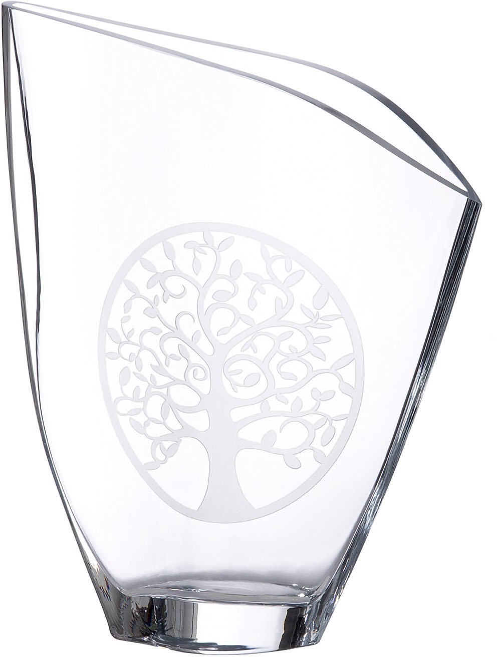 Image of Casablanca by Gilde Tischvase "Lebensbaum" Vase aus Glas, mit schräger Öffnung