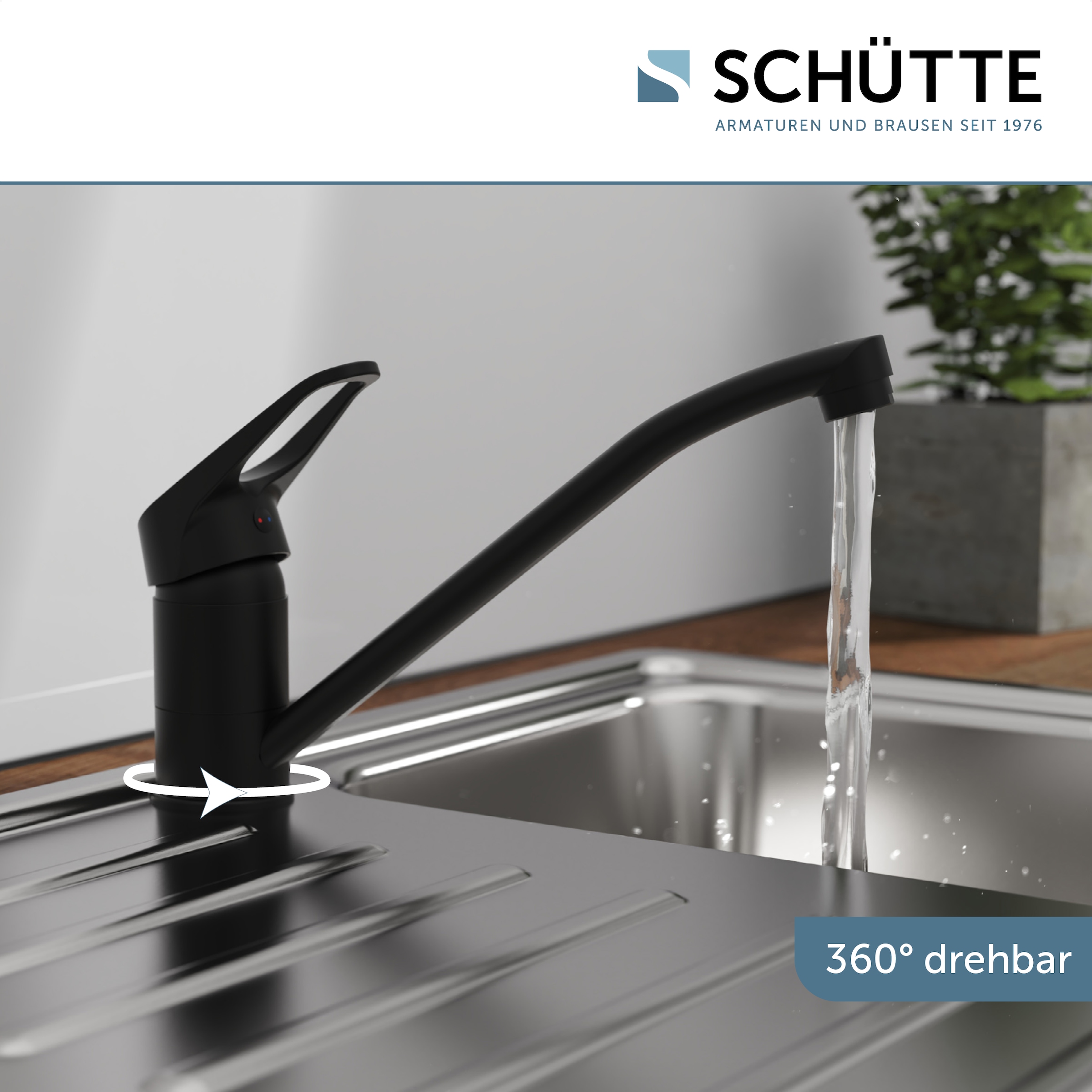 Schütte Robinet d'évier »TASSONI« robinet basse pression cuisine, robinet pivotant à 360°