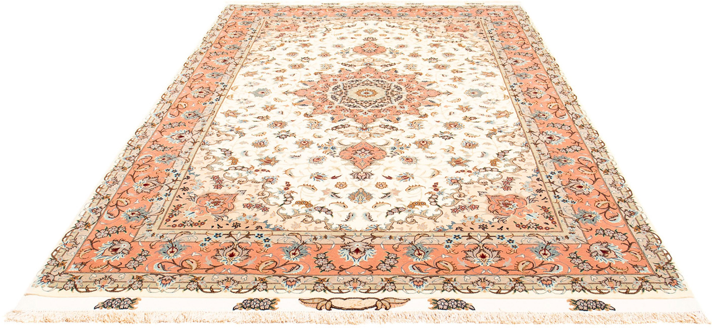 Image of morgenland Orientteppich »Perser - Täbriz - Royal - 300 x 197 cm - beige«, rechteckig, 7 mm Höhe, Wohnzimmer, Handgeknüpft, Einzelstück mit Zertifikat bei Ackermann Versand Schweiz