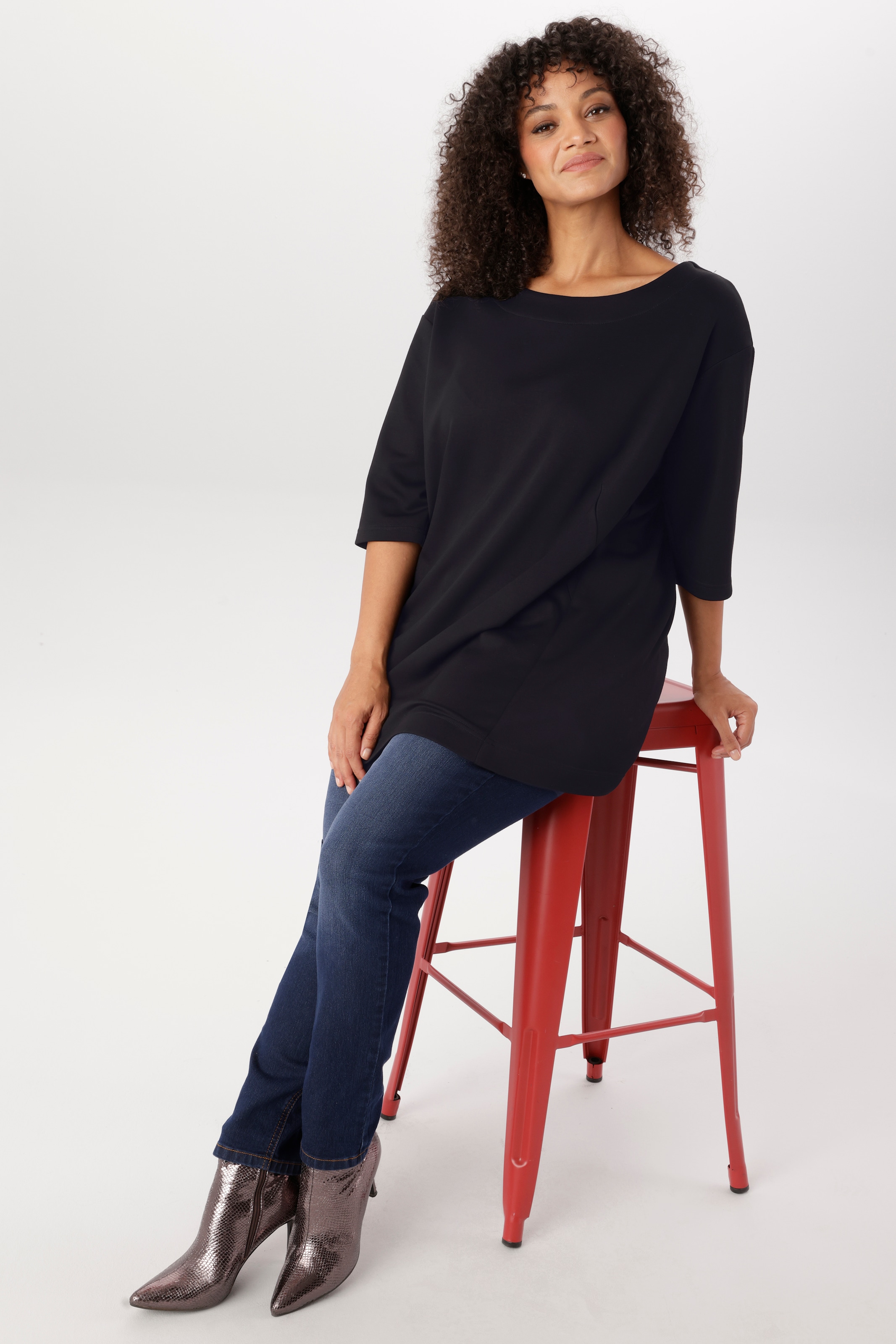 Aniston PLUS T-shirt long en qualité élastique