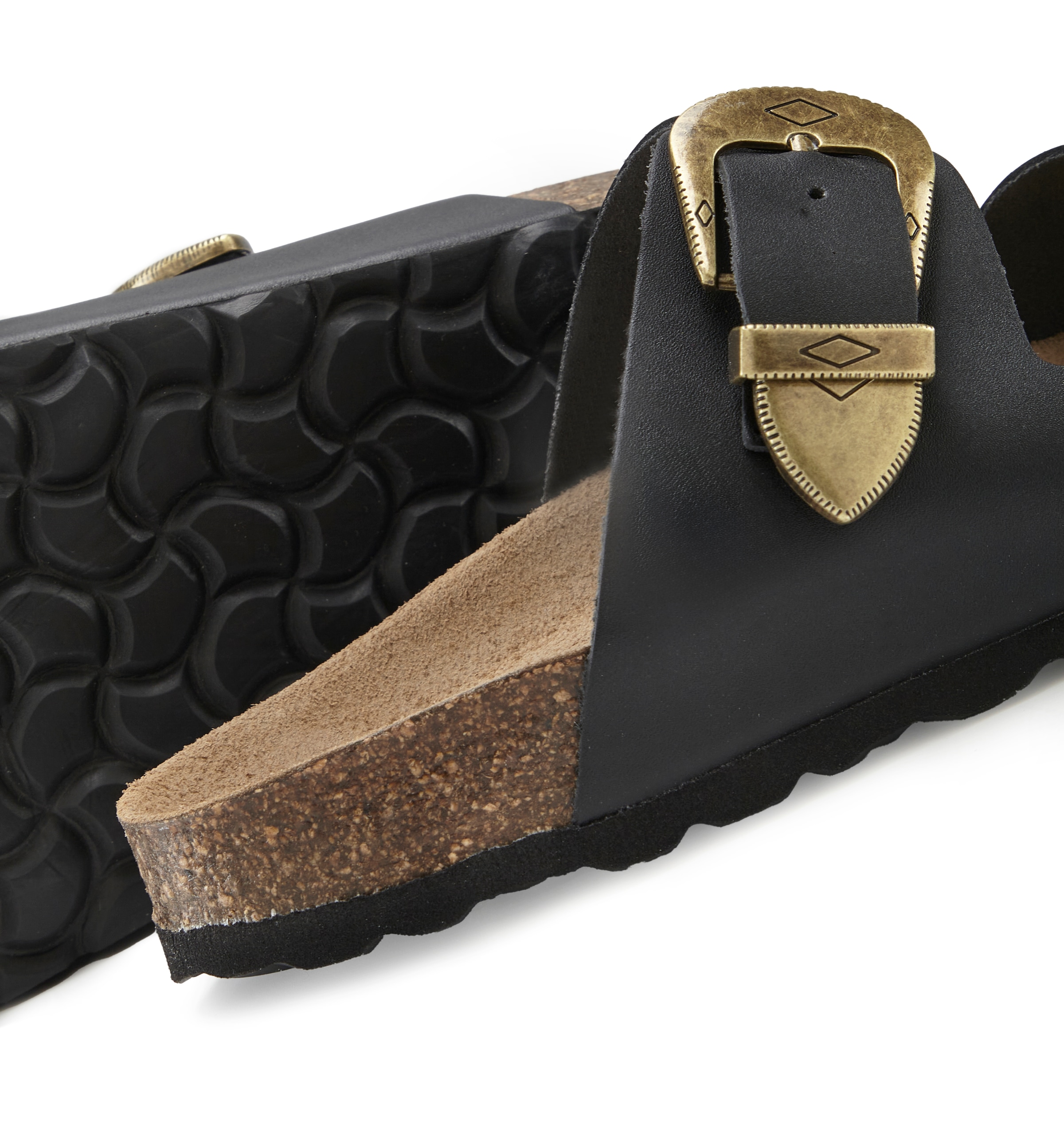 French Connection Pantolette »Mule, Sandale, offener Schuh, Sommerschuhe, Sandale, Lederpantolette«  NEU aus hochwertigem Leder mit weichem Korkfussbett