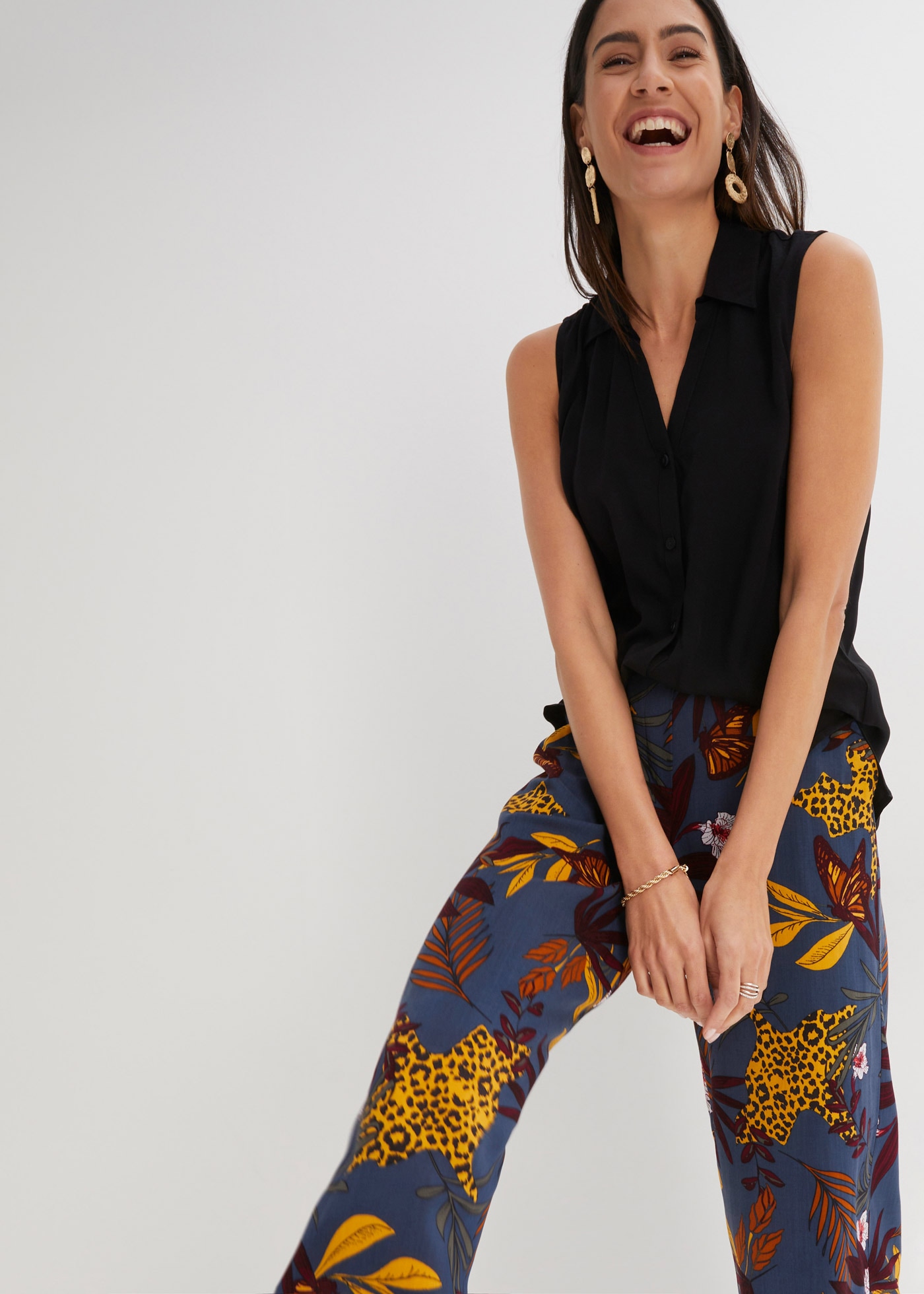 bonprix Pantalon marlène »Marlenehose aus reiner Viskose«  aus Viskose, Loose Fit, weiter Beinverlauf, eleganter Stil