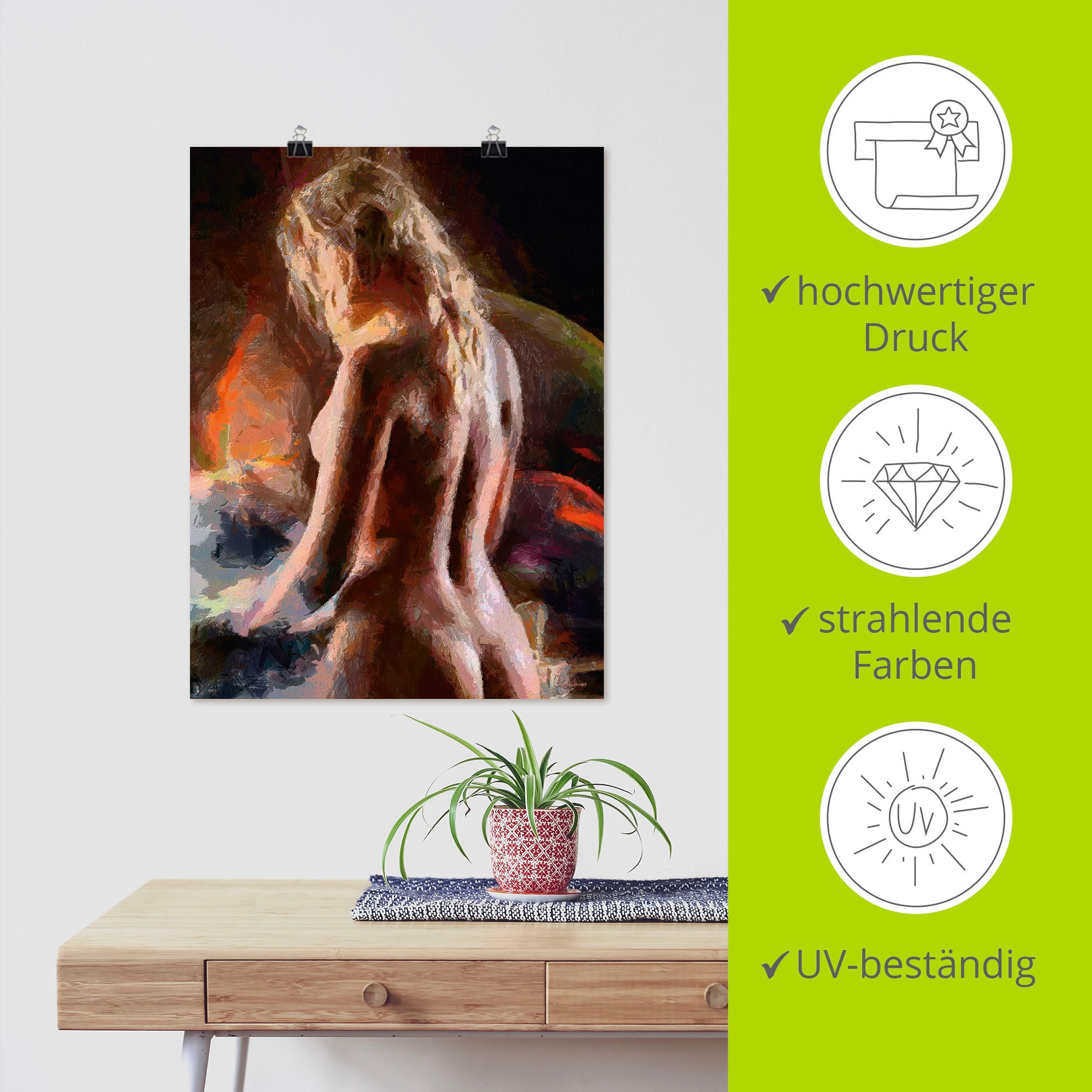 Artland Wandbild »Nackt Leinwandbild, in (1 günstig Wandaufkleber als Erotische versch. Bilder, Grössen oder von hinten«, St.), Alubild, kaufen Poster