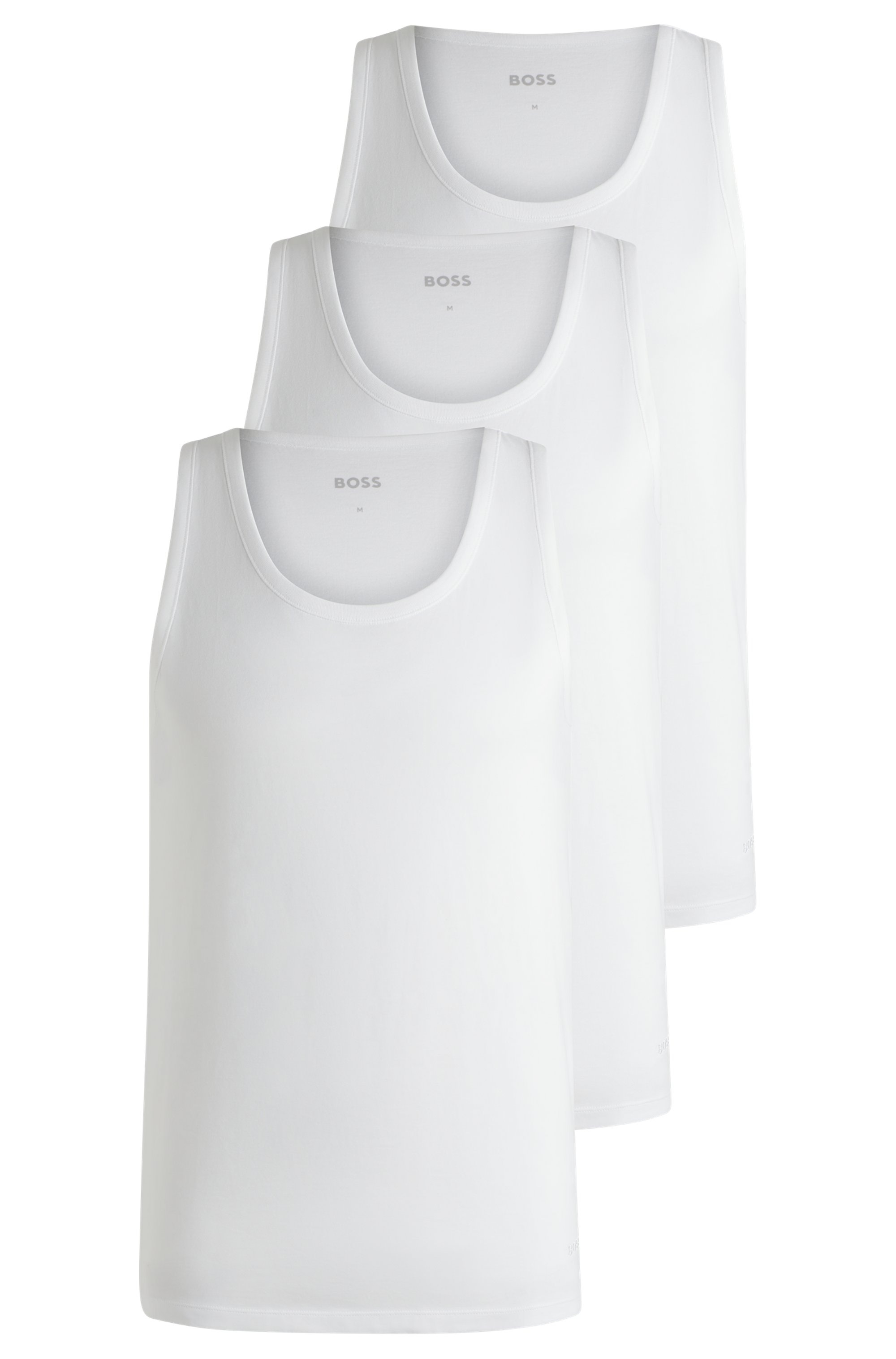 Image of BOSS Unterhemd "Tank Top 3P CO" Packung, 3 Stk. mit Rippbündchen