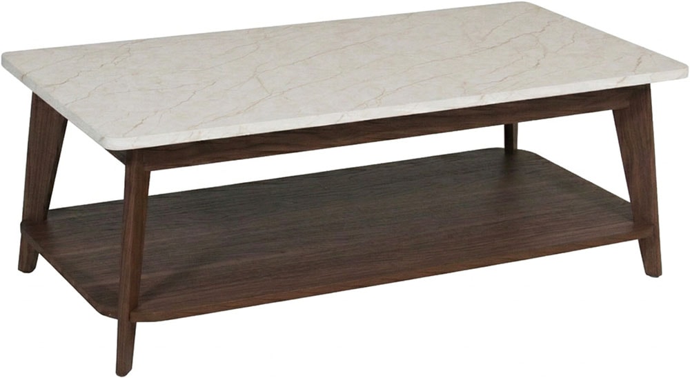 Jahnke Couchtisch »SIXTY COFFEE« Couchtisch, 2 Ebenen, Skandi, Walnuss-Optik&Marmor-Look, Breite:110 cm