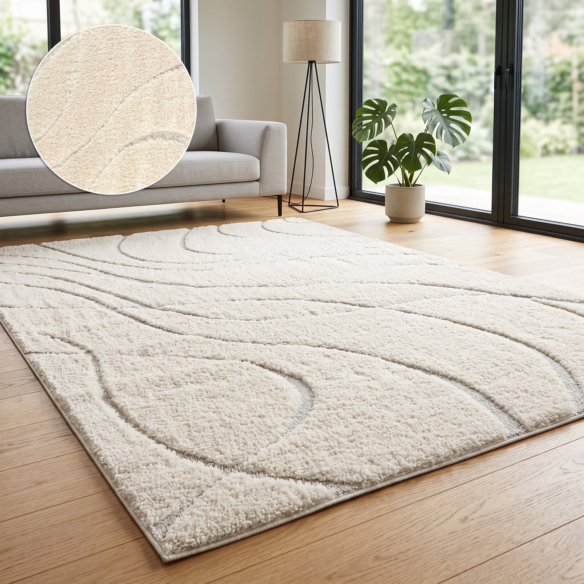 GOODproduct Teppich »Lavia, Wellenmuster, Hoch-Tief« rechteckig 20 mm Höhe Linienmuster, modernes Design, 3D Optik, Designteppich, Wohnzimmer