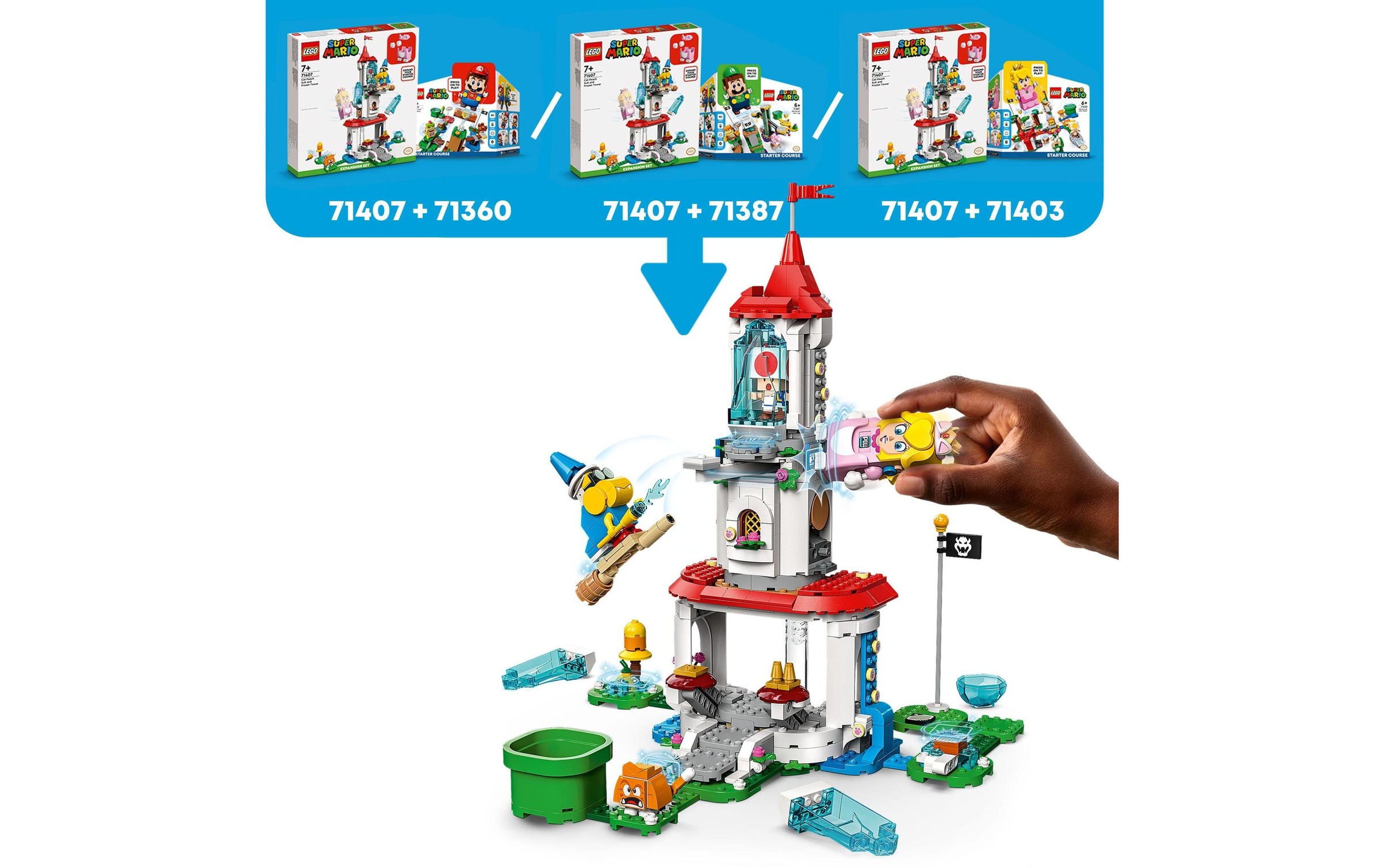 LEGO® Konstruktionsspielsteine »LEGO Super Mario Katzen-Peach-Anzu«, (494 St.)