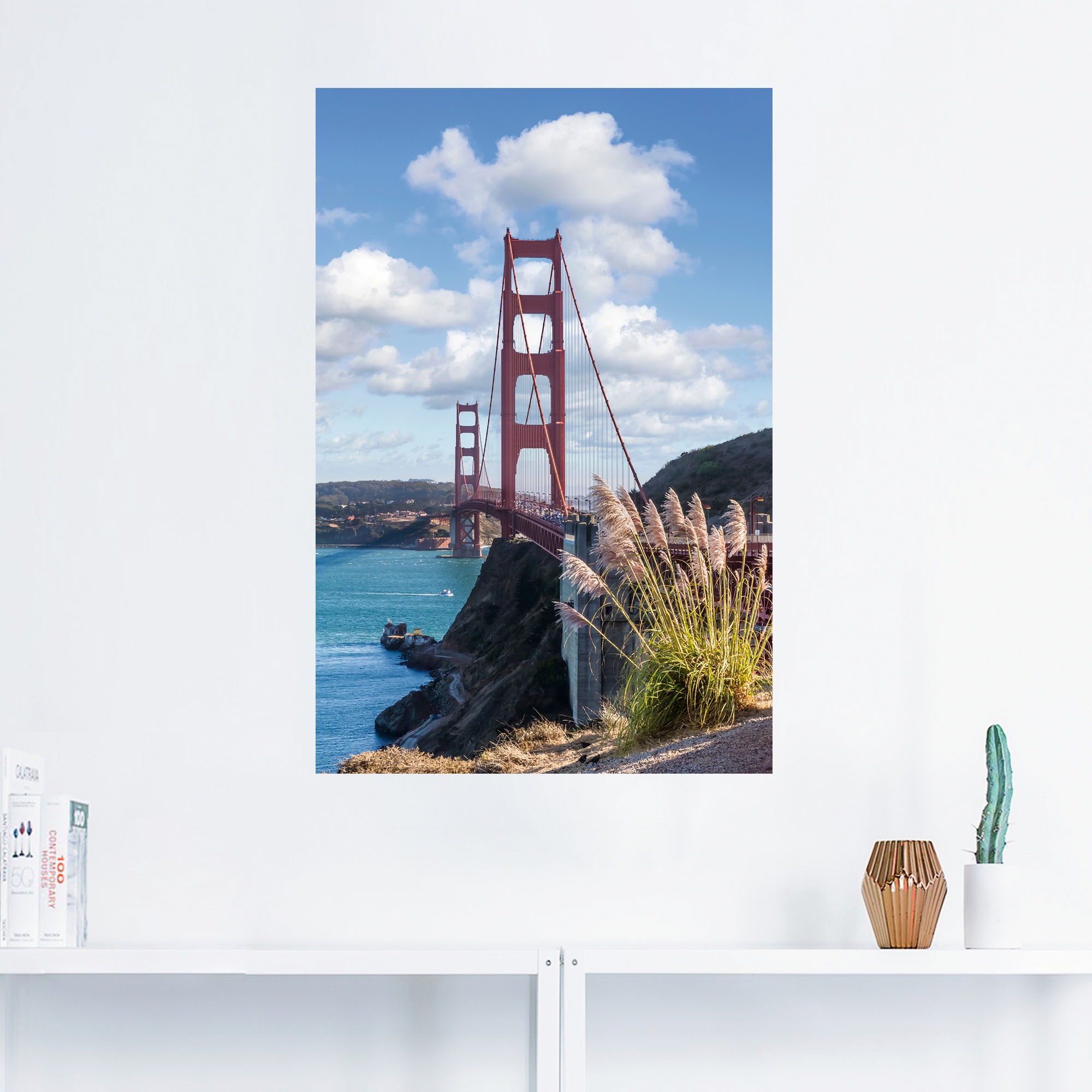 Wandbild als »SAN Bridge«, Alubild, Francisco, Wandaufkleber Grössen FRANCISCO Golden Gate Leinwandbild, San oder versch. St.), in Poster Artland (1