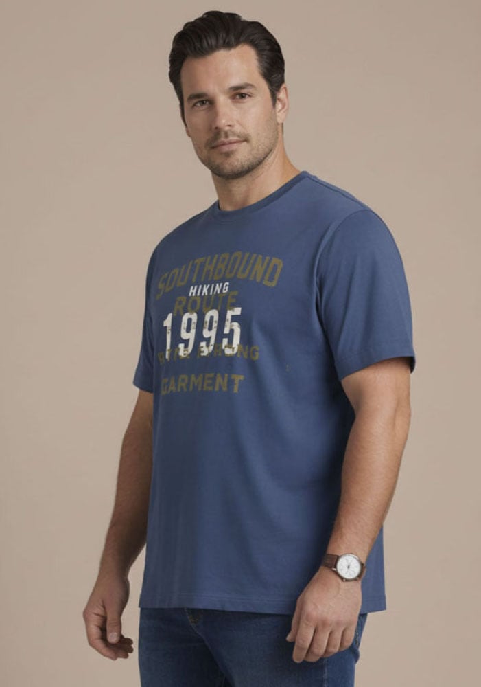 Man's World Plus Shirt à col rond »auch in Grosse Grössen bis Gr. 7XL Ärmel-Fit« coupe régulière, manches courtes, décontracté, pour le printemps et l'été