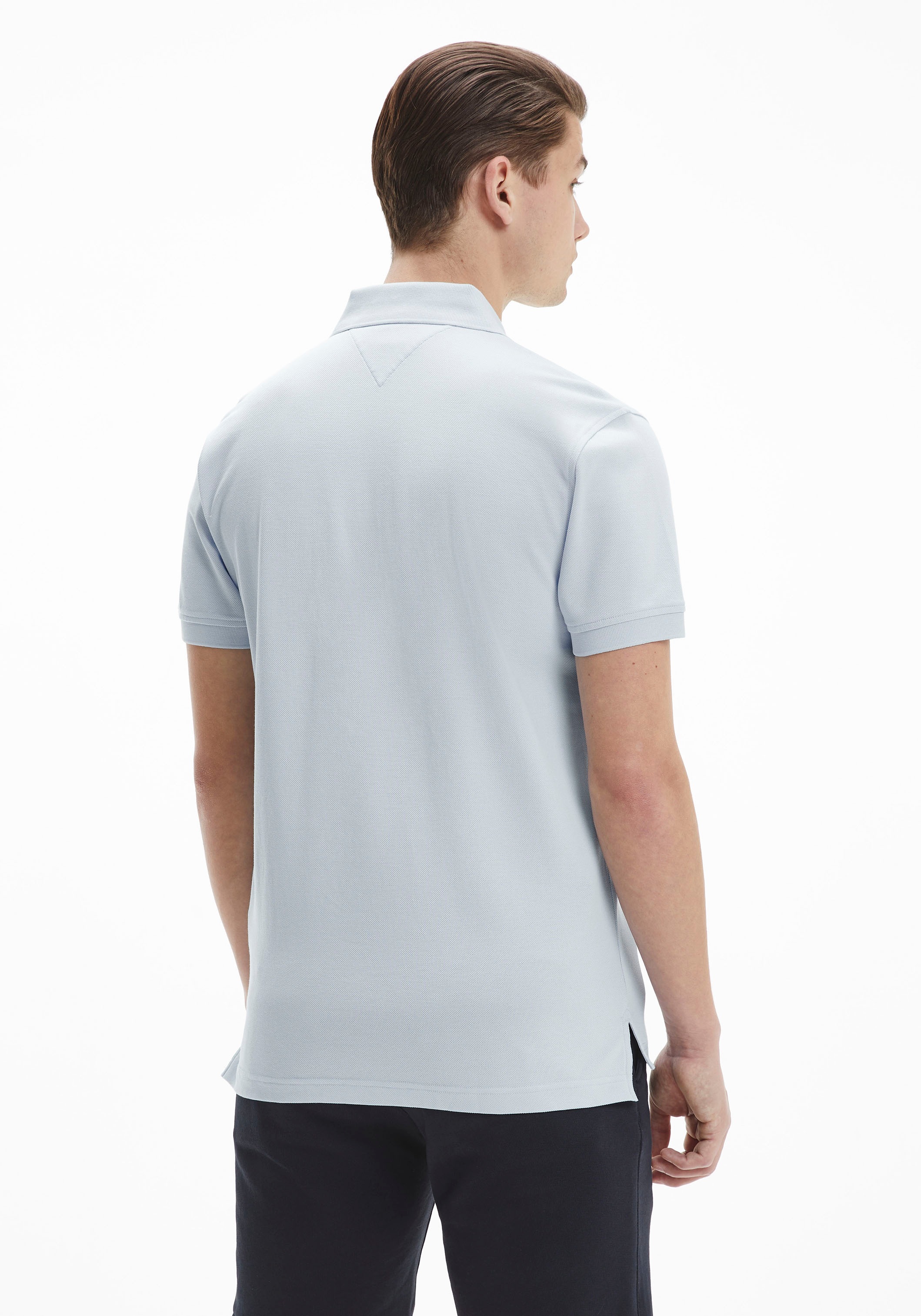 Tommy Hilfiger Poloshirt »1985 REGULAR POLO mit Kontraststreifen und Knopfleiste«, unifarben, sportlich, regular fit, Baumwollmix, Polokragen