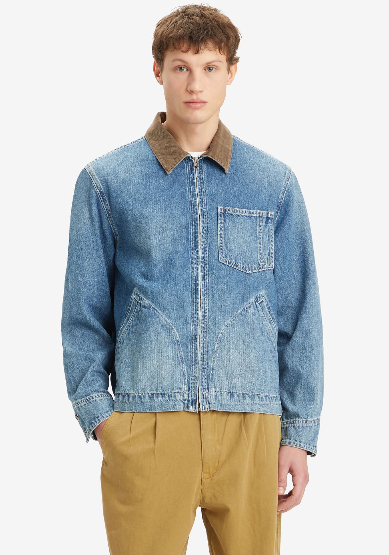 Levi's® Jeansjacke »FULL ZIP MECHANICS TRKR«, mit Zipper und Kragen mit Cordbesatz