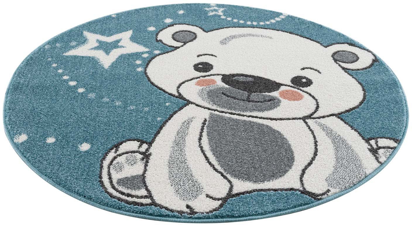 Image of Carpet City Kinderteppich »Anime9386«, rund, 11 mm Höhe, Babyteppich, Sterne, Teddy-Bär, Weicher Flor, Pflegeleicht, Kinderzimmer bei Ackermann Versand Schweiz