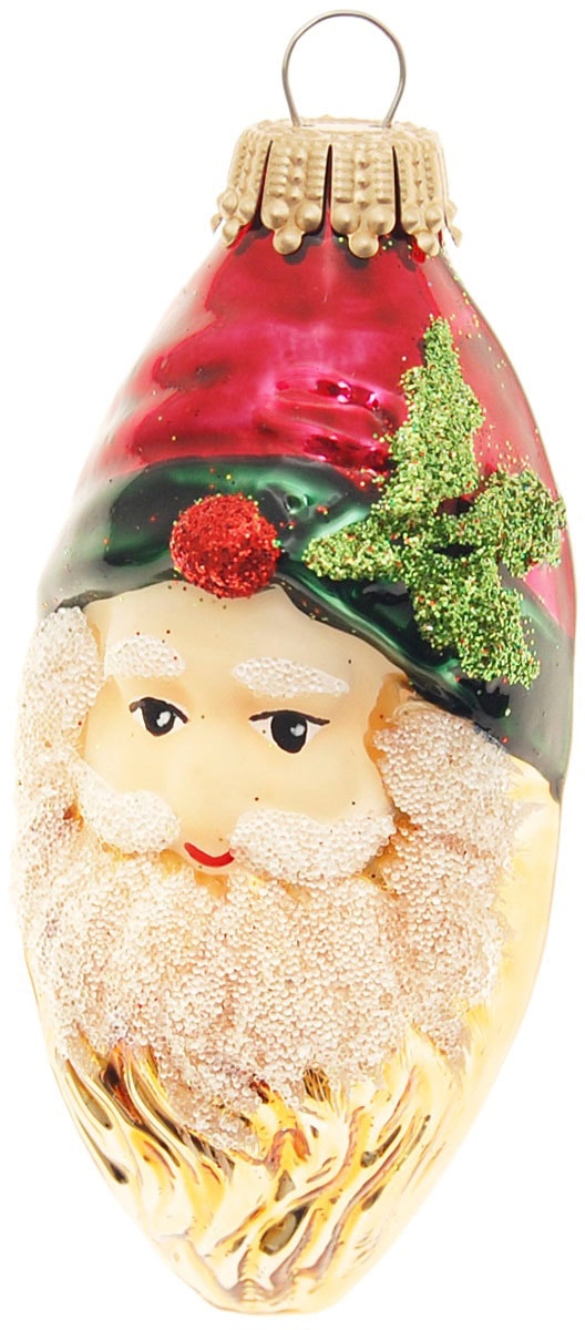 Krebs Glas Lauscha Décorations pour l'arbre de Noël »Xmas Night "Weihnachtsmanngesichter"« décoration de Noël, boules de Noël en verre, boule de sapin de Noël